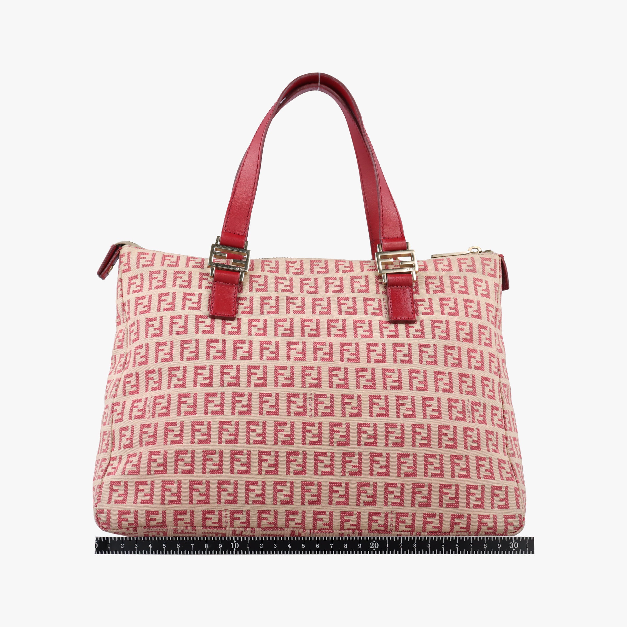 Pre-owned Fendi Zucchino Pink × Red Canvas ×  Leather  handbag | stylenewstar