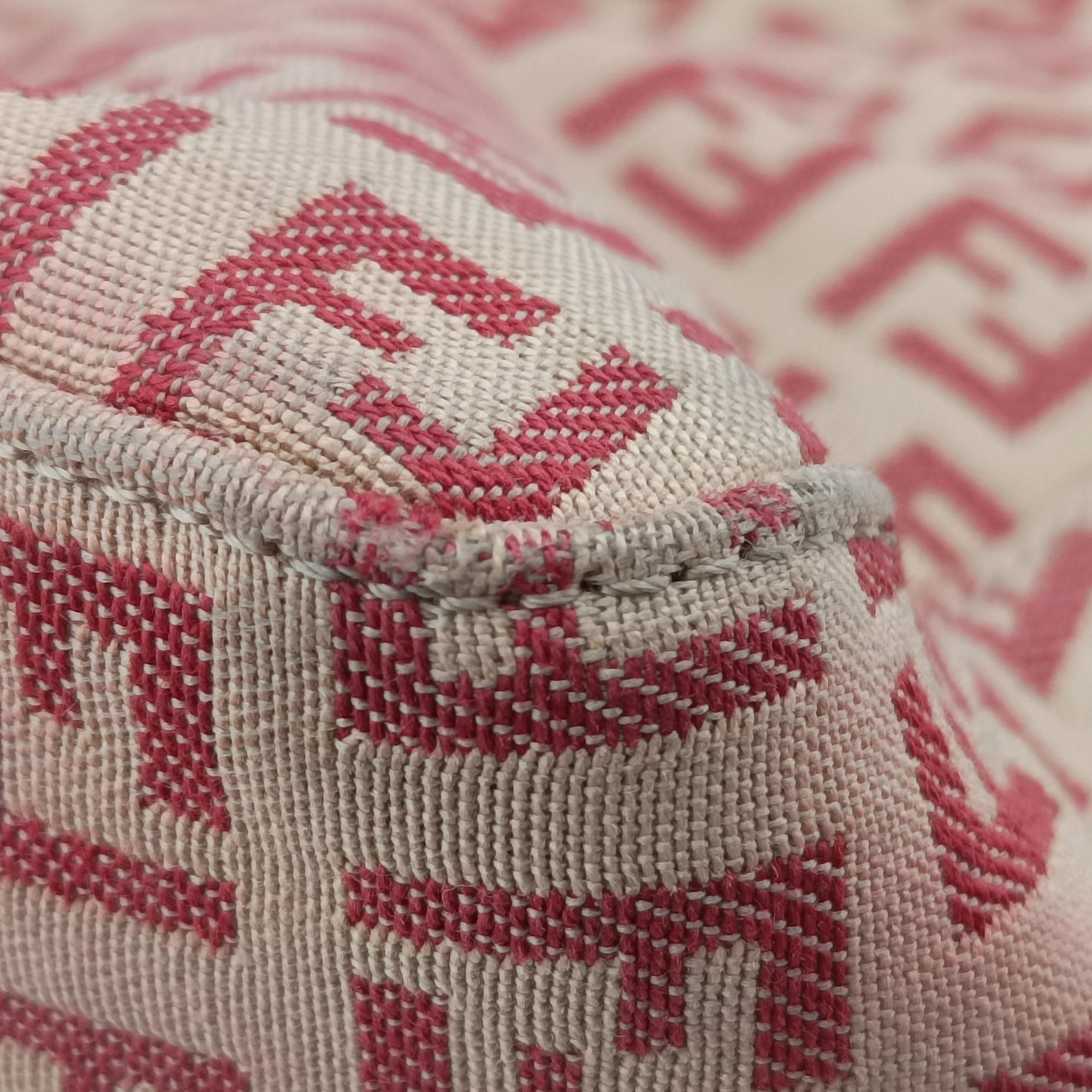 Pre-owned Fendi Zucchino Pink × Red Canvas ×  Leather  handbag | stylenewstar