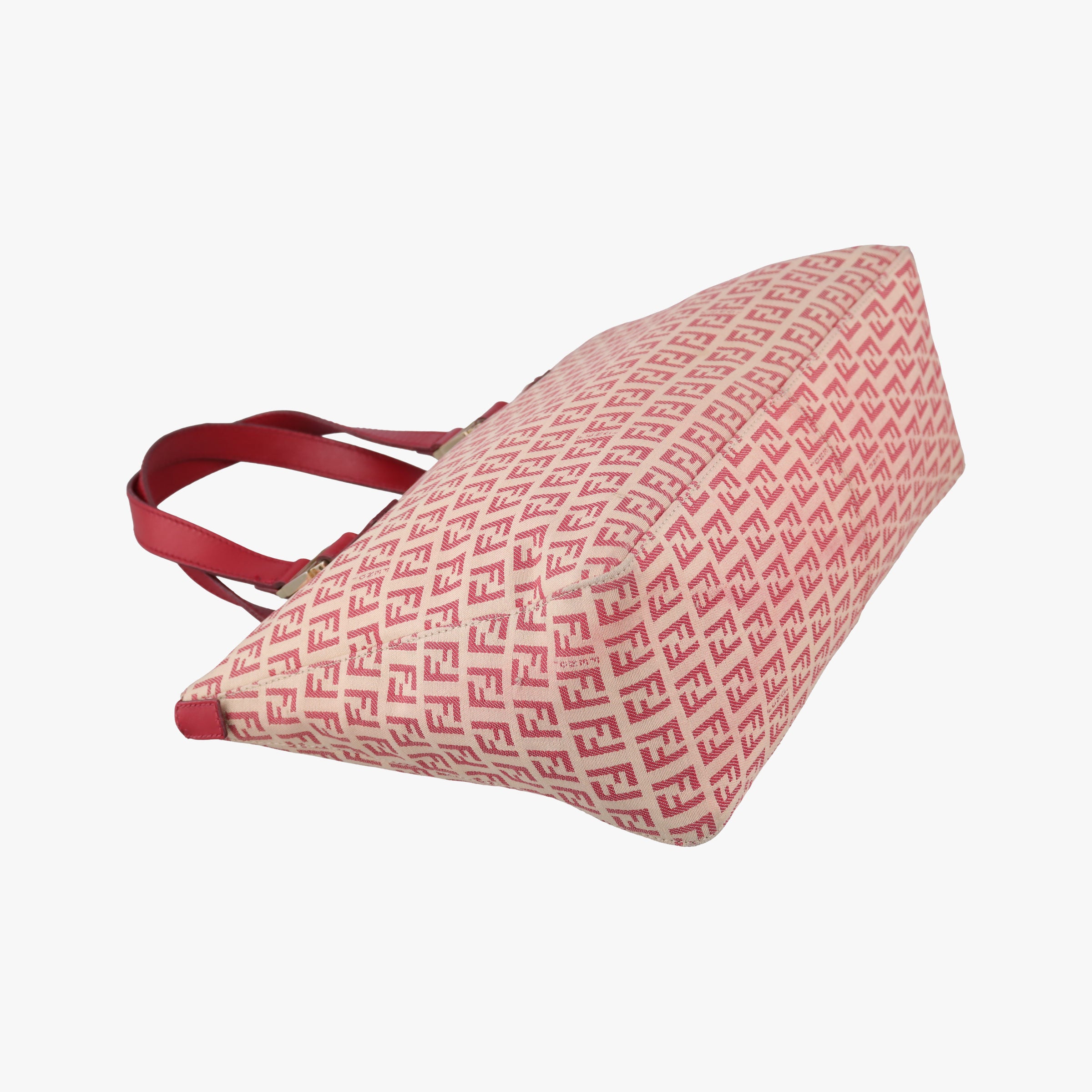 Pre-owned Fendi Zucchino Pink × Red Canvas ×  Leather  handbag | stylenewstar