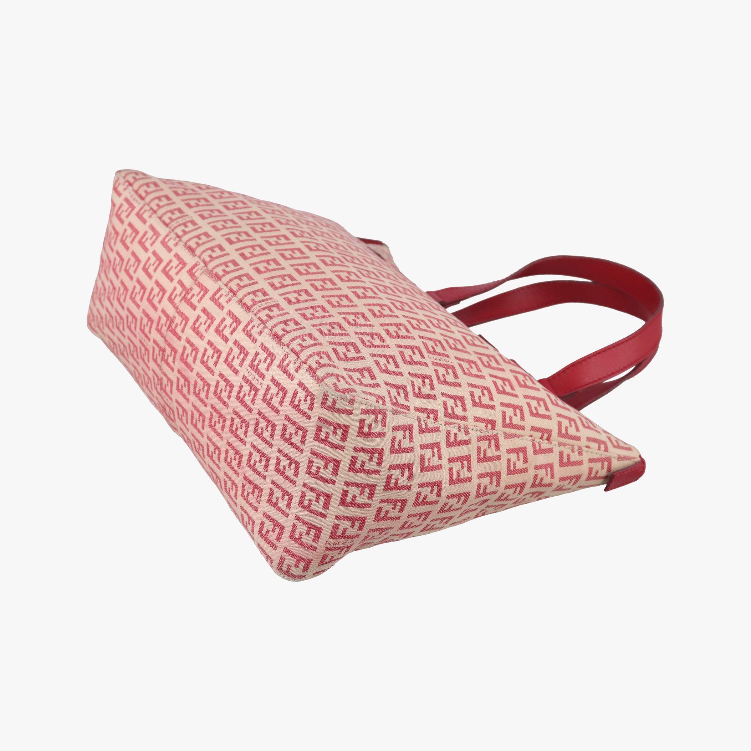 Pre-owned Fendi Zucchino Pink × Red Canvas ×  Leather  handbag | stylenewstar