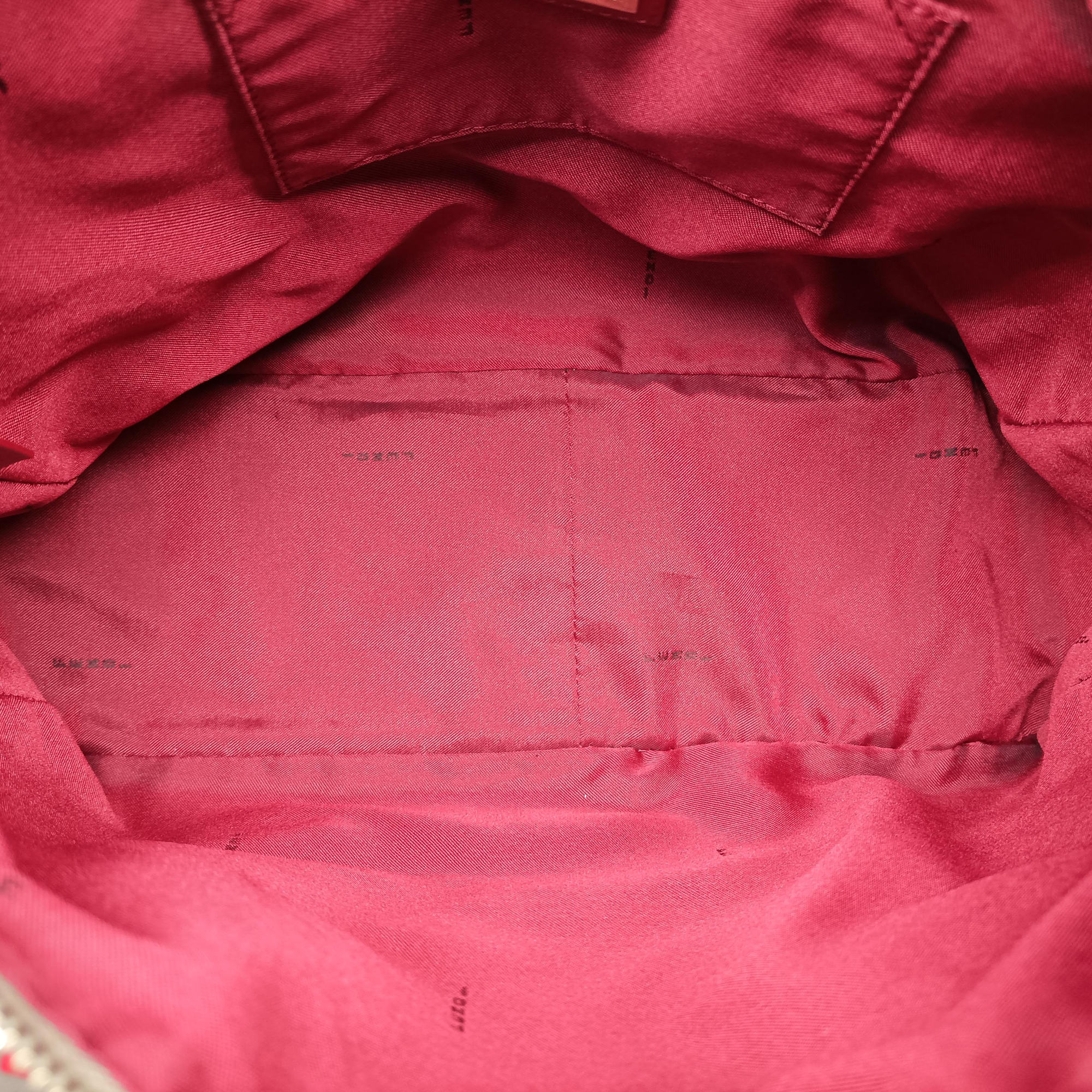 Pre-owned Fendi Zucchino Pink × Red Canvas ×  Leather  handbag | stylenewstar