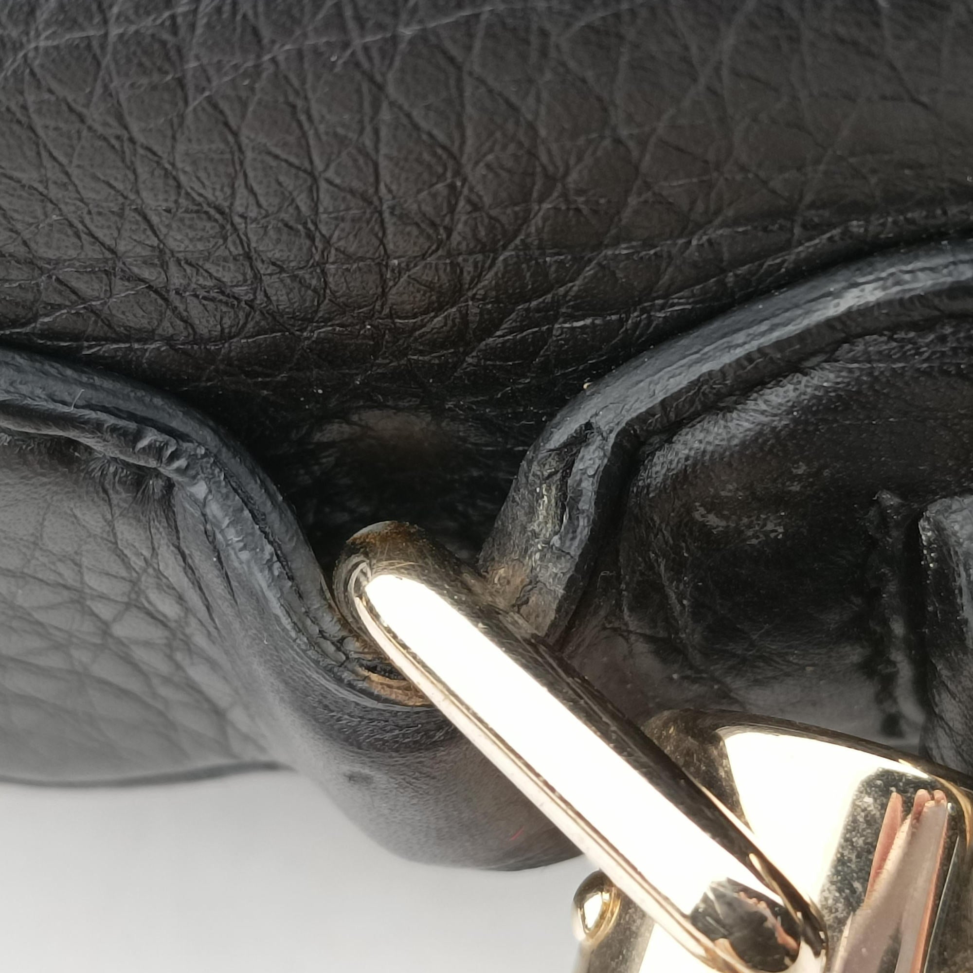 Pre-owned Gucci New Bamboo Black Leather 254883 shoulderbag | stylenewstar