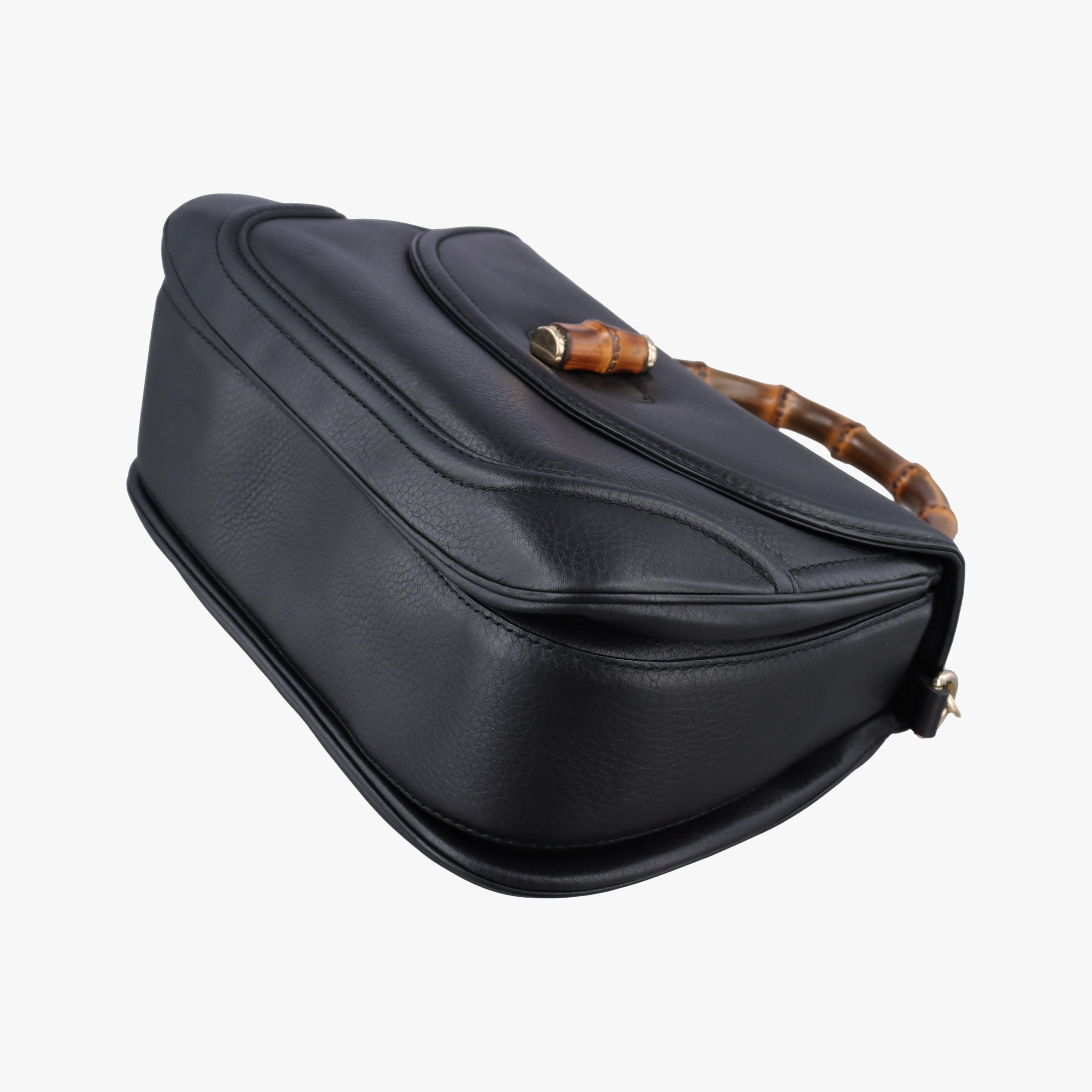 Pre-owned Gucci New Bamboo Black Leather 254883 shoulderbag | stylenewstar