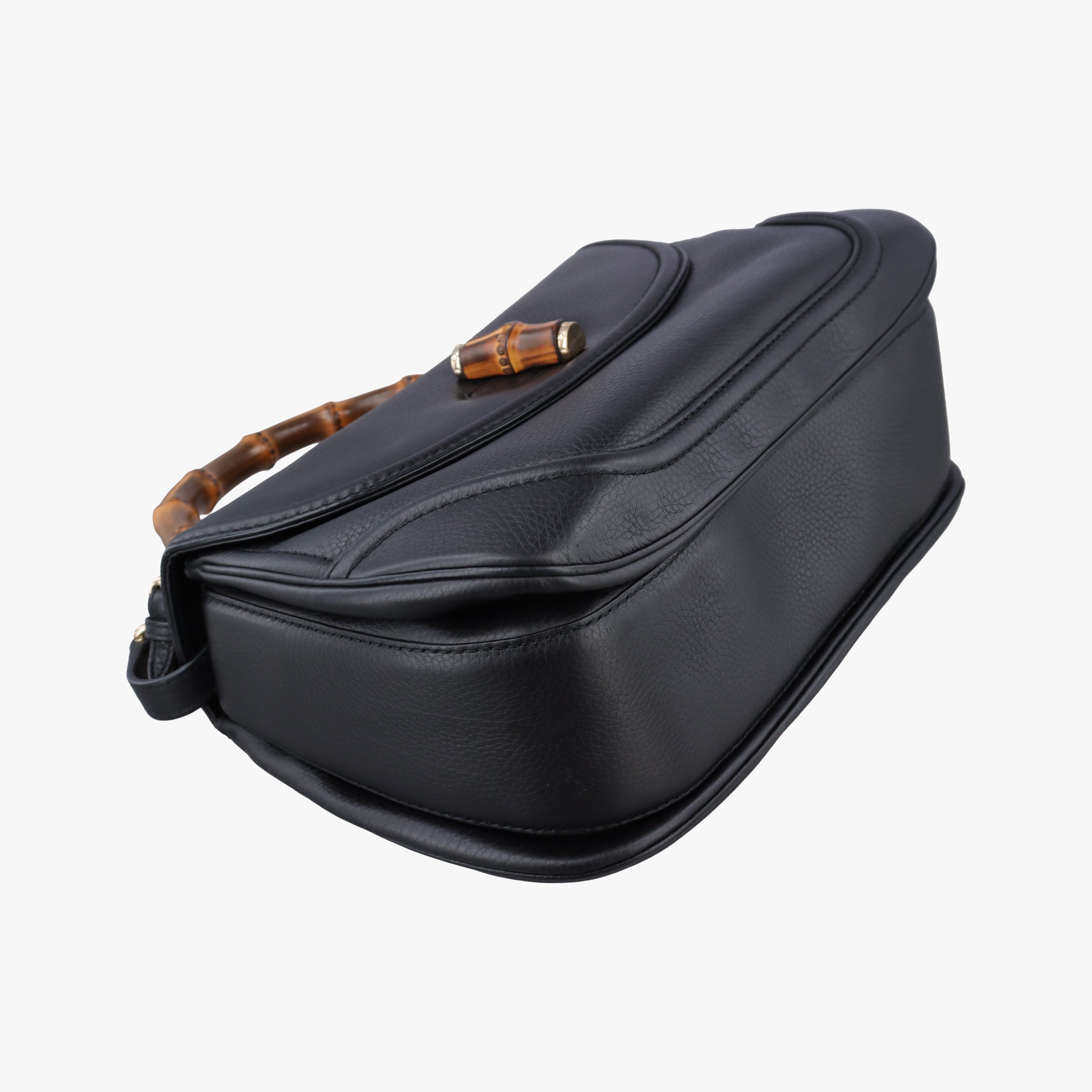 Pre-owned Gucci New Bamboo Black Leather 254883 shoulderbag | stylenewstar