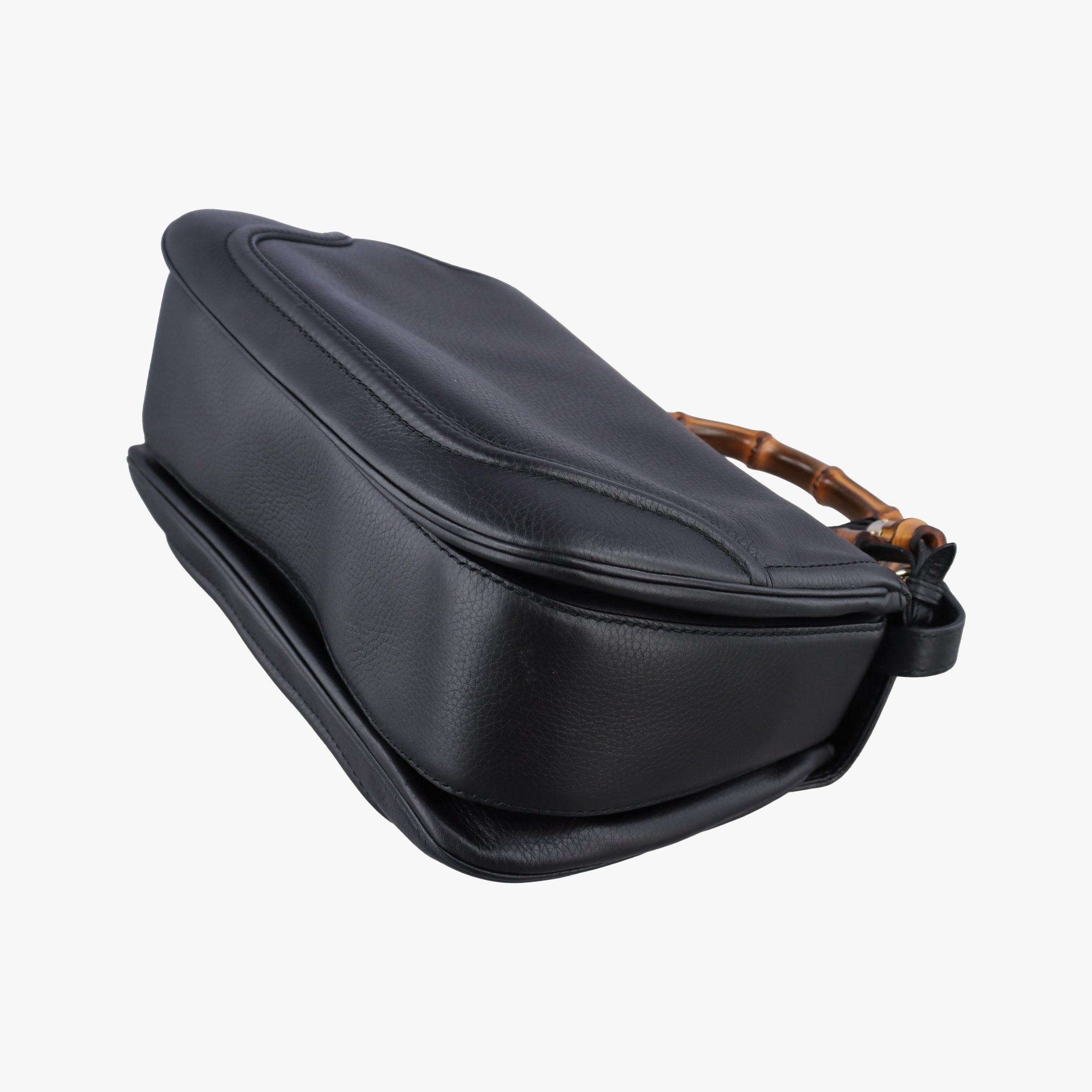 Pre-owned Gucci New Bamboo Black Leather 254883 shoulderbag | stylenewstar