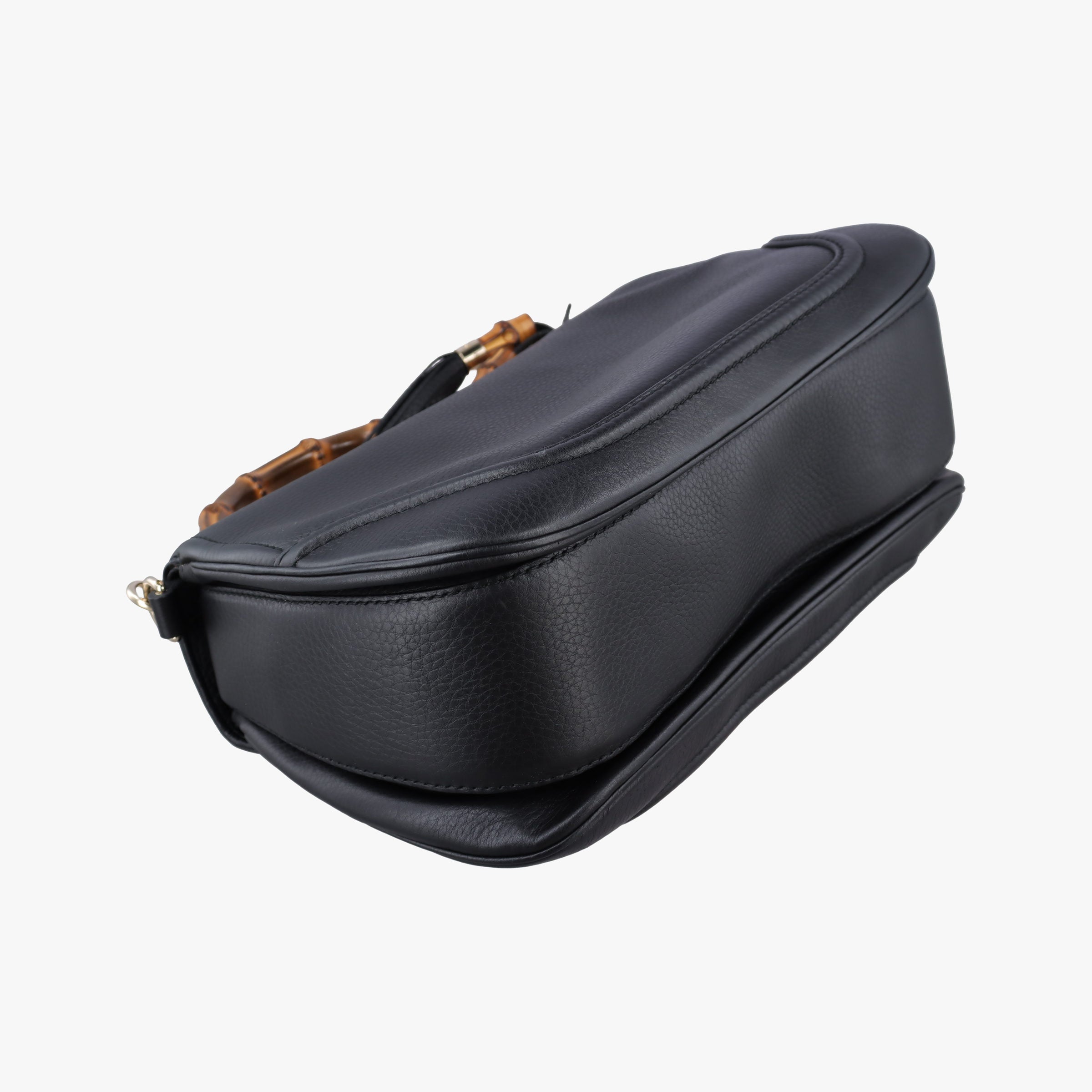 Pre-owned Gucci New Bamboo Black Leather 254883 shoulderbag | stylenewstar