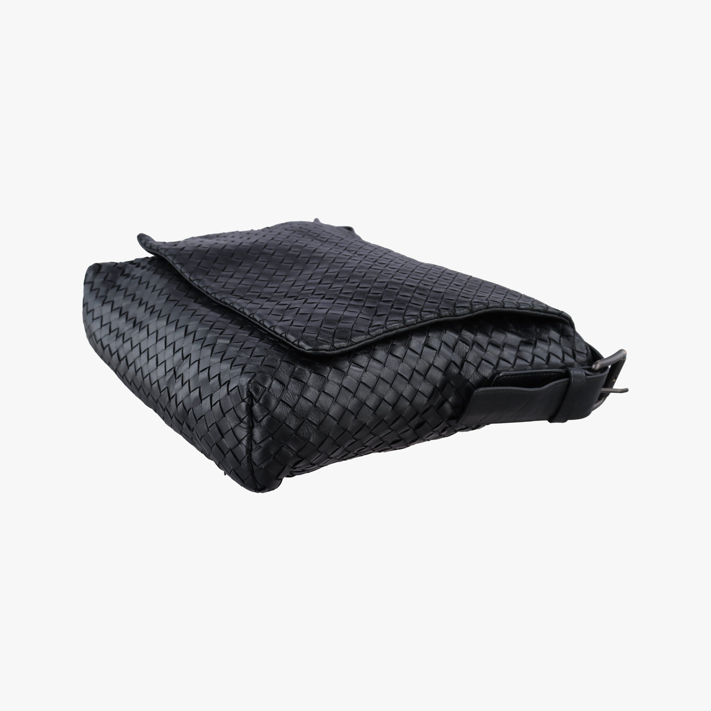 Pre-owned Bottega Veneta Intrecciato Black lambskin  shoulderbag | stylenewstar