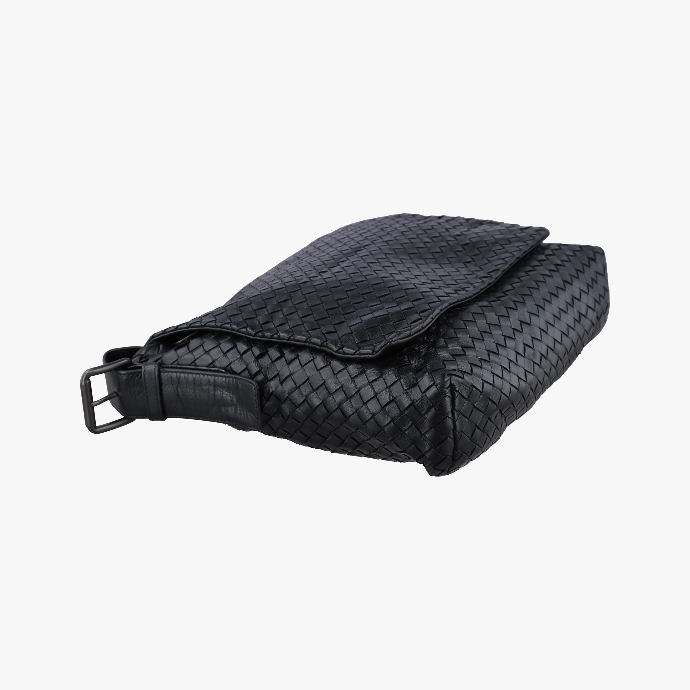 Pre-owned Bottega Veneta Intrecciato Black lambskin  shoulderbag | stylenewstar