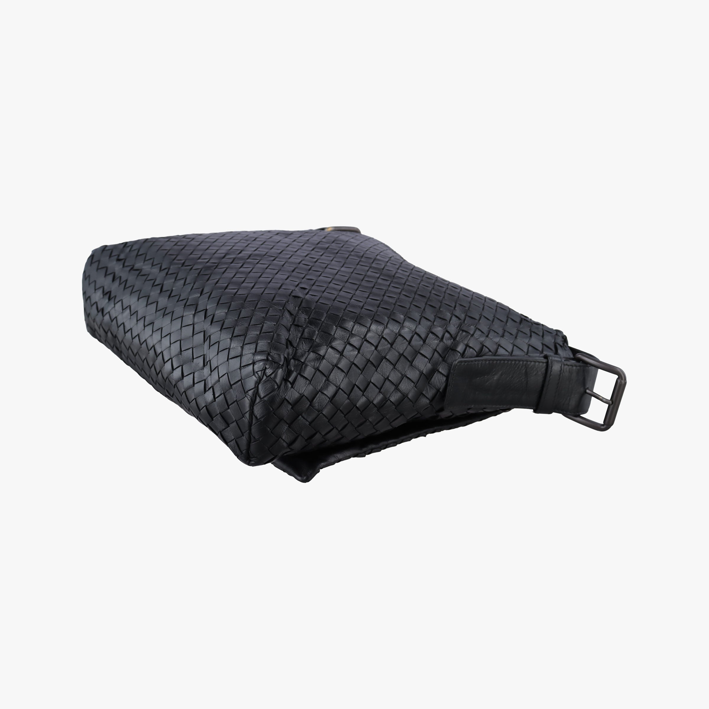 Pre-owned Bottega Veneta Intrecciato Black lambskin  shoulderbag | stylenewstar