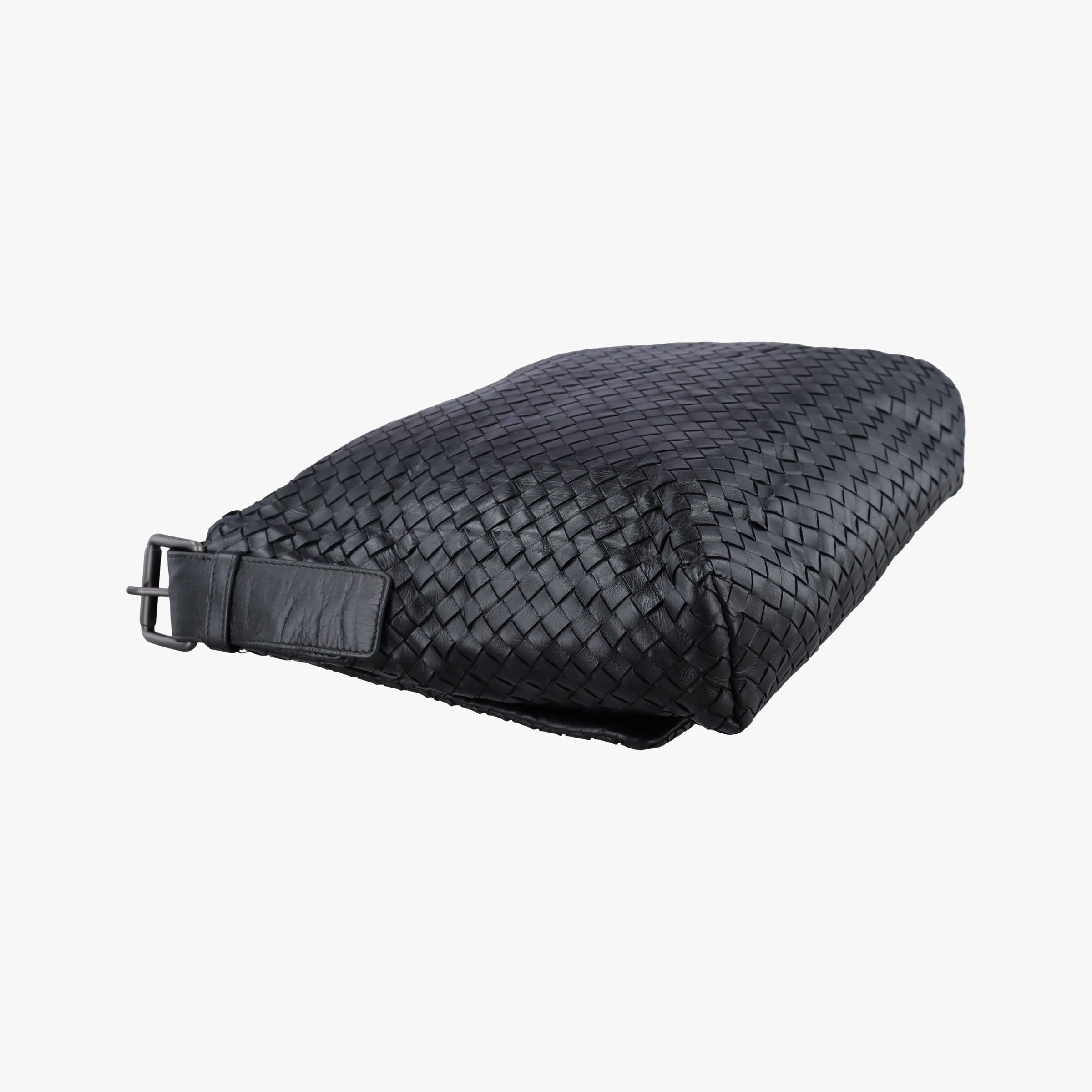 Pre-owned Bottega Veneta Intrecciato Black lambskin  shoulderbag | stylenewstar