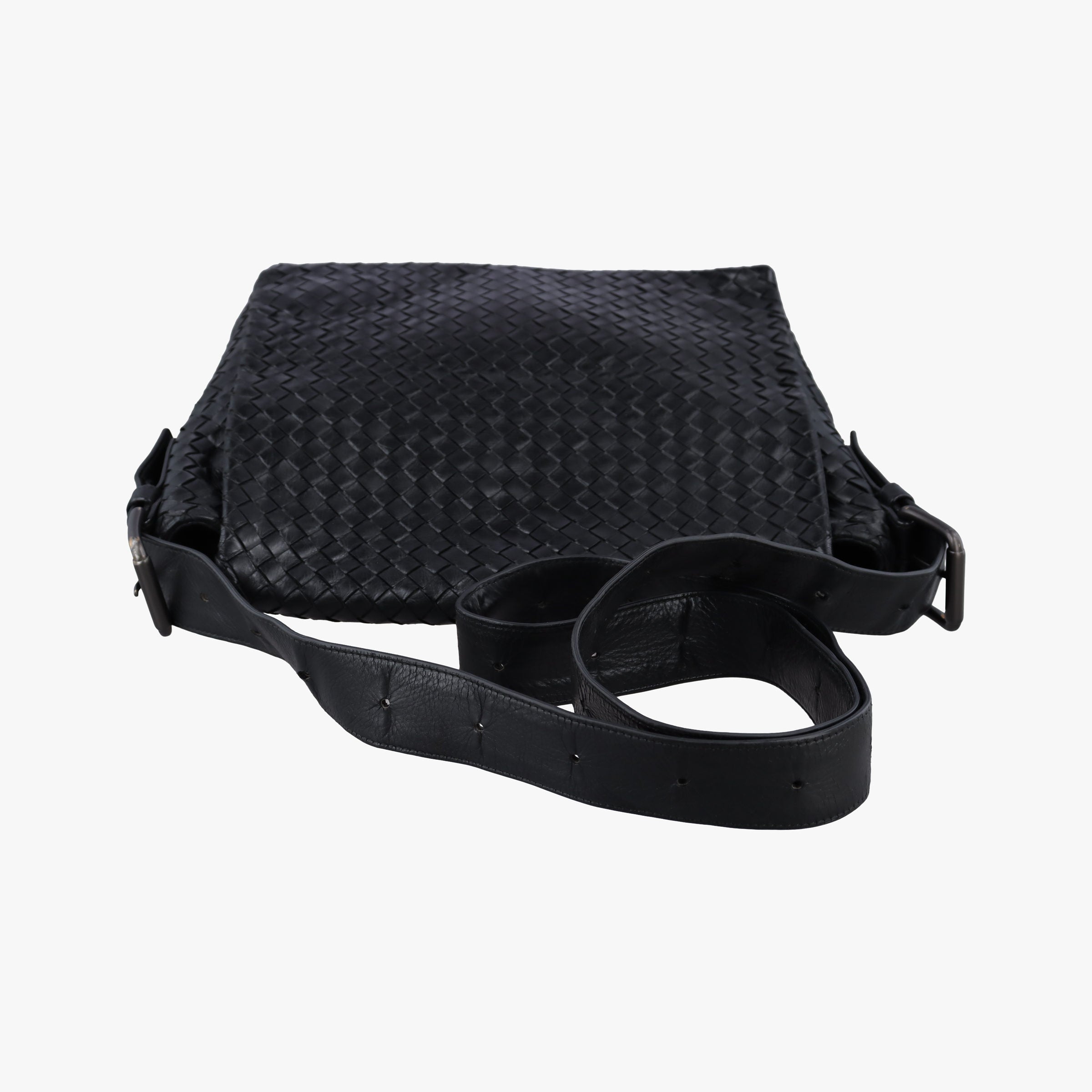 Pre-owned Bottega Veneta Intrecciato Black lambskin  shoulderbag | stylenewstar