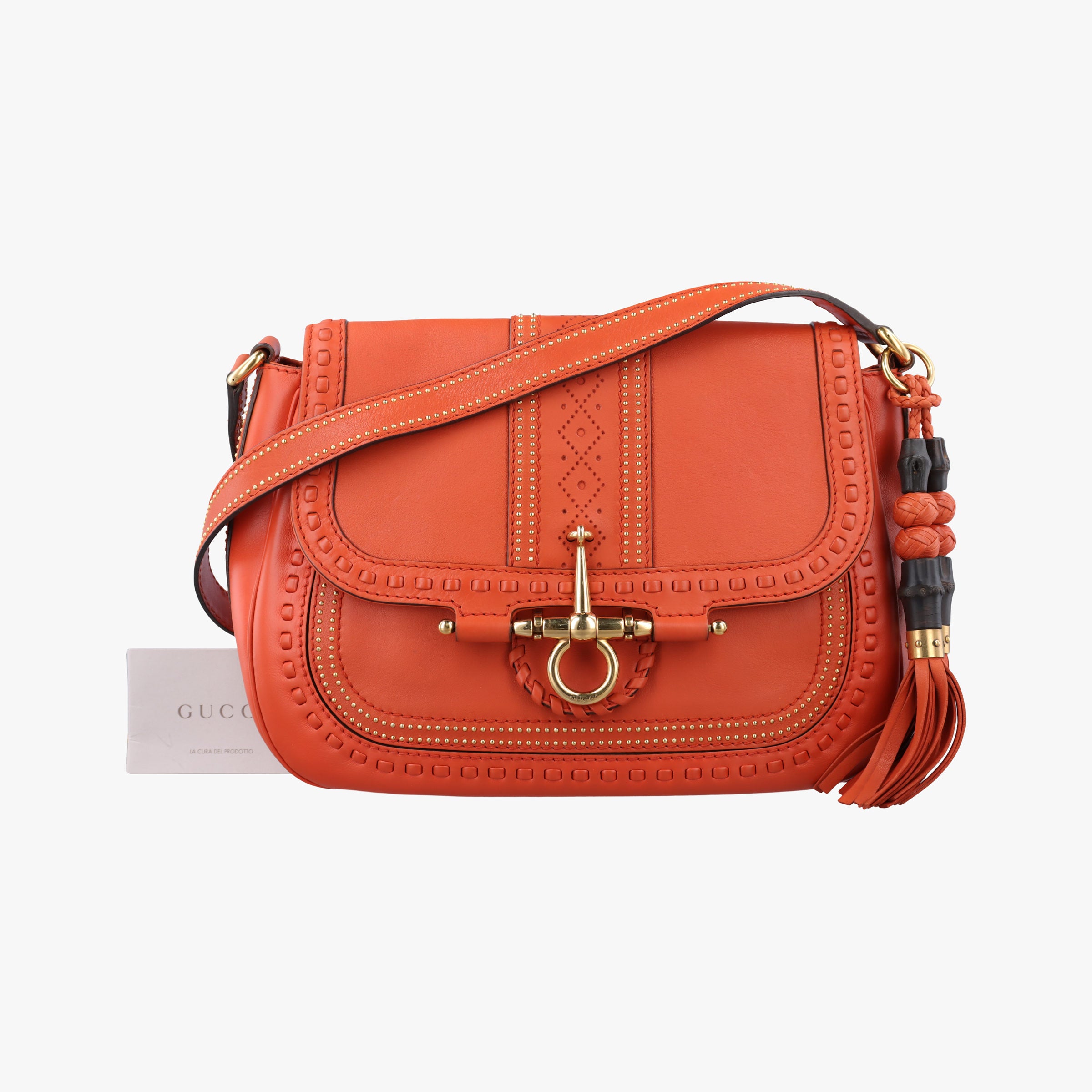 Pre-owned Gucci Snaffle Bit Orange Leather 263955 shoulderbag | stylenewstar