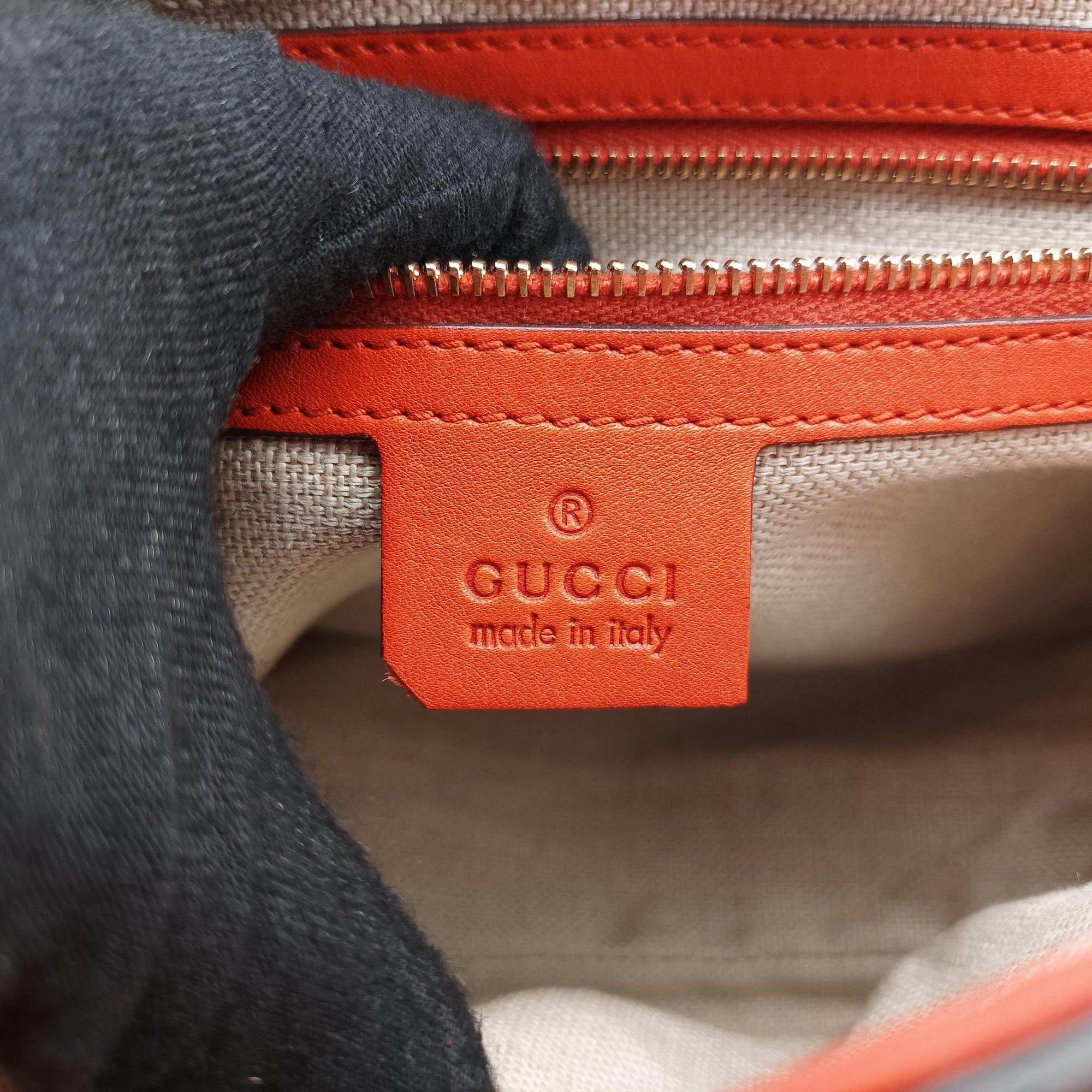 Pre-owned Gucci Snaffle Bit Orange Leather 263955 shoulderbag | stylenewstar