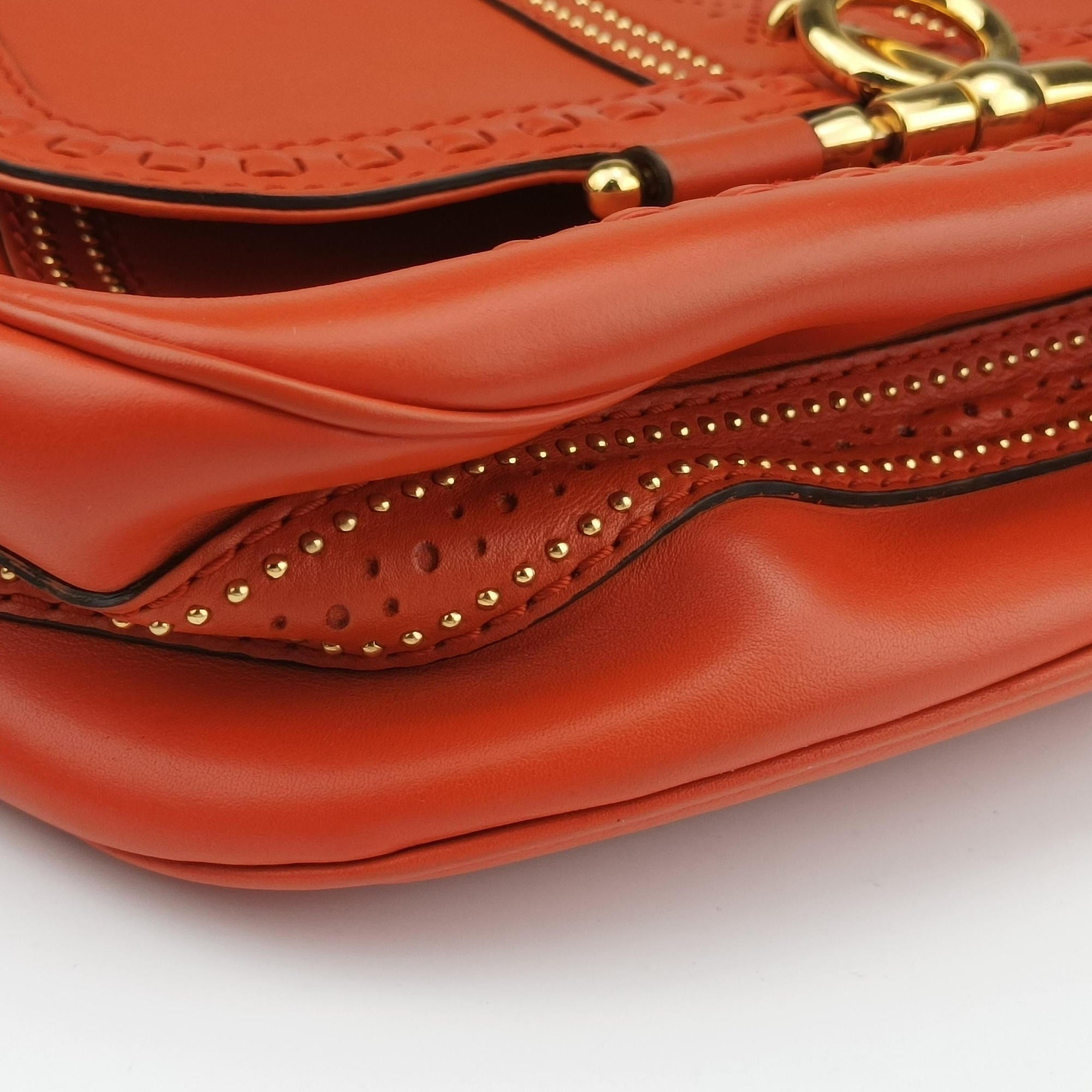 Pre-owned Gucci Snaffle Bit Orange Leather 263955 shoulderbag | stylenewstar