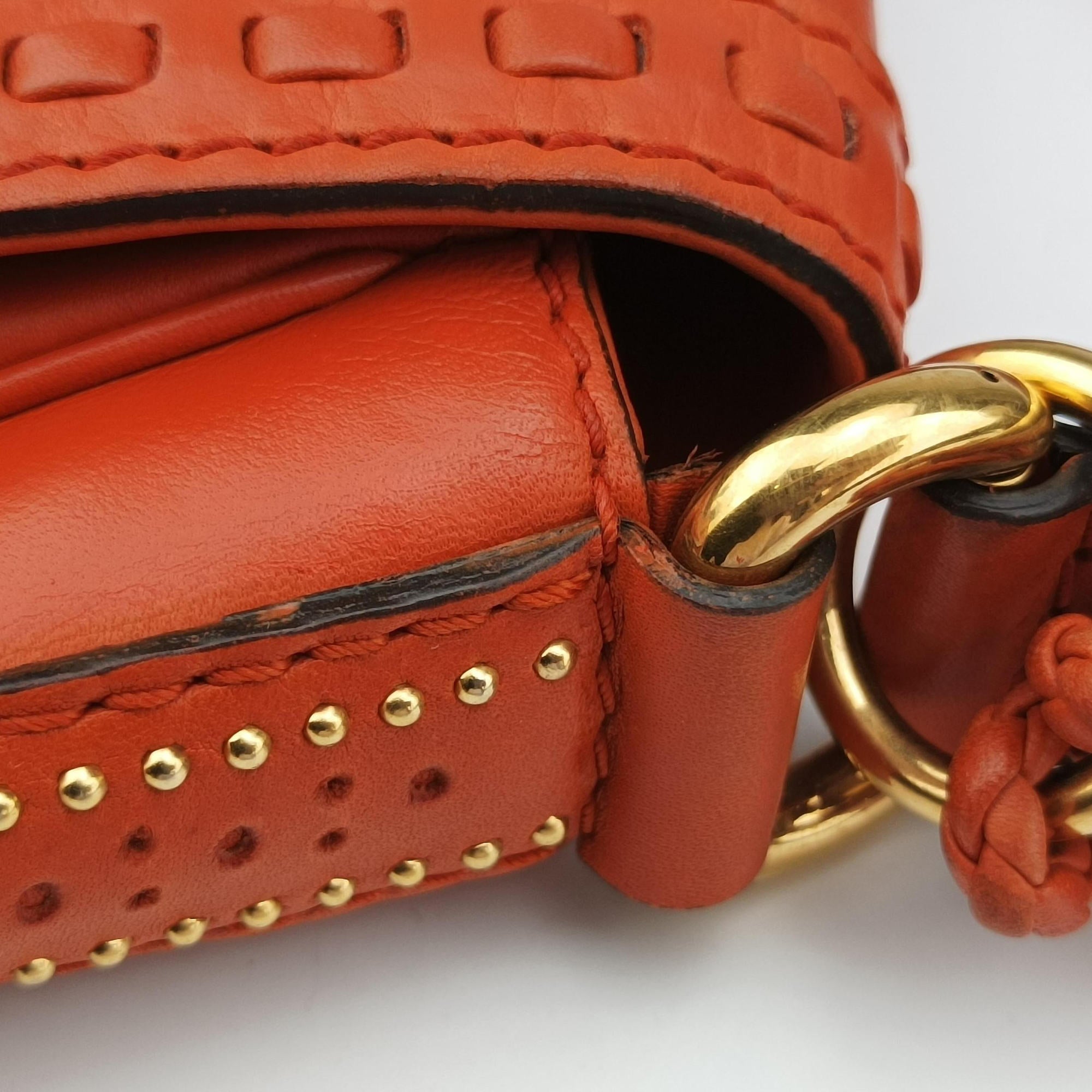 Pre-owned Gucci Snaffle Bit Orange Leather 263955 shoulderbag | stylenewstar