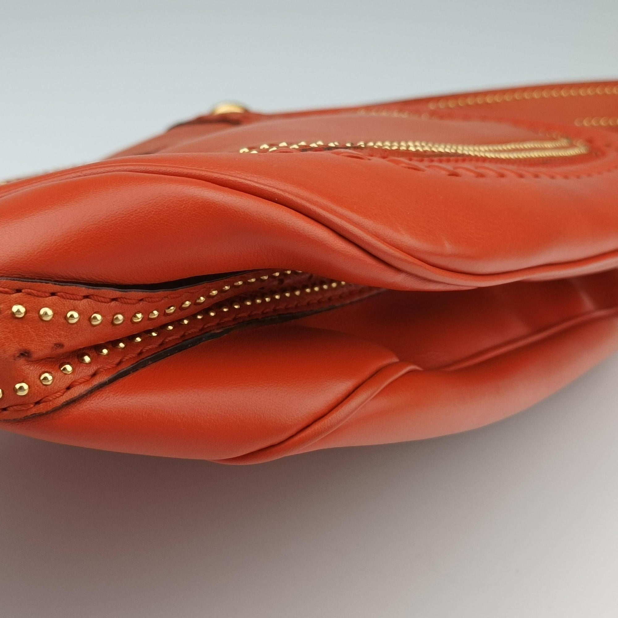 Pre-owned Gucci Snaffle Bit Orange Leather 263955 shoulderbag | stylenewstar