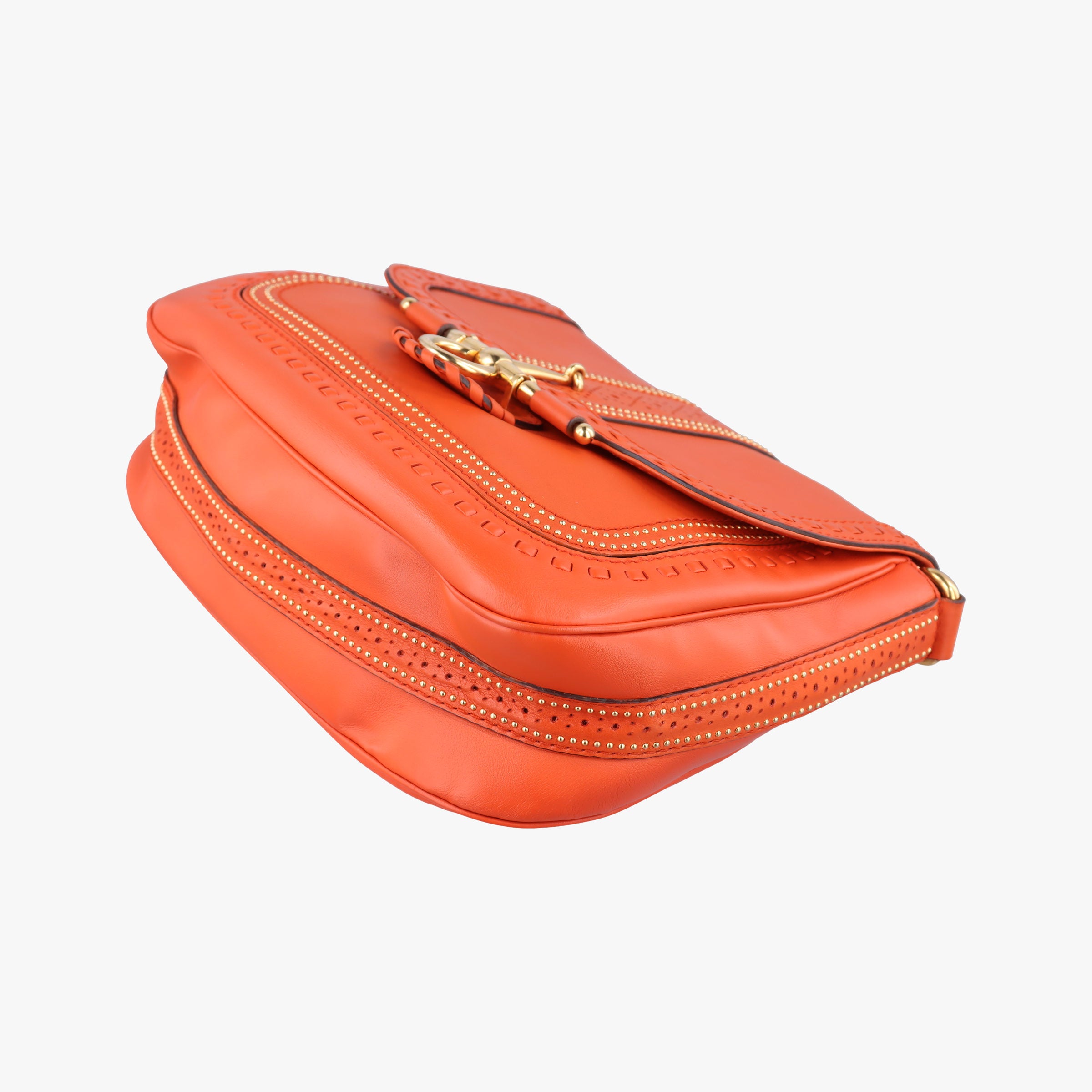 Pre-owned Gucci Snaffle Bit Orange Leather 263955 shoulderbag | stylenewstar