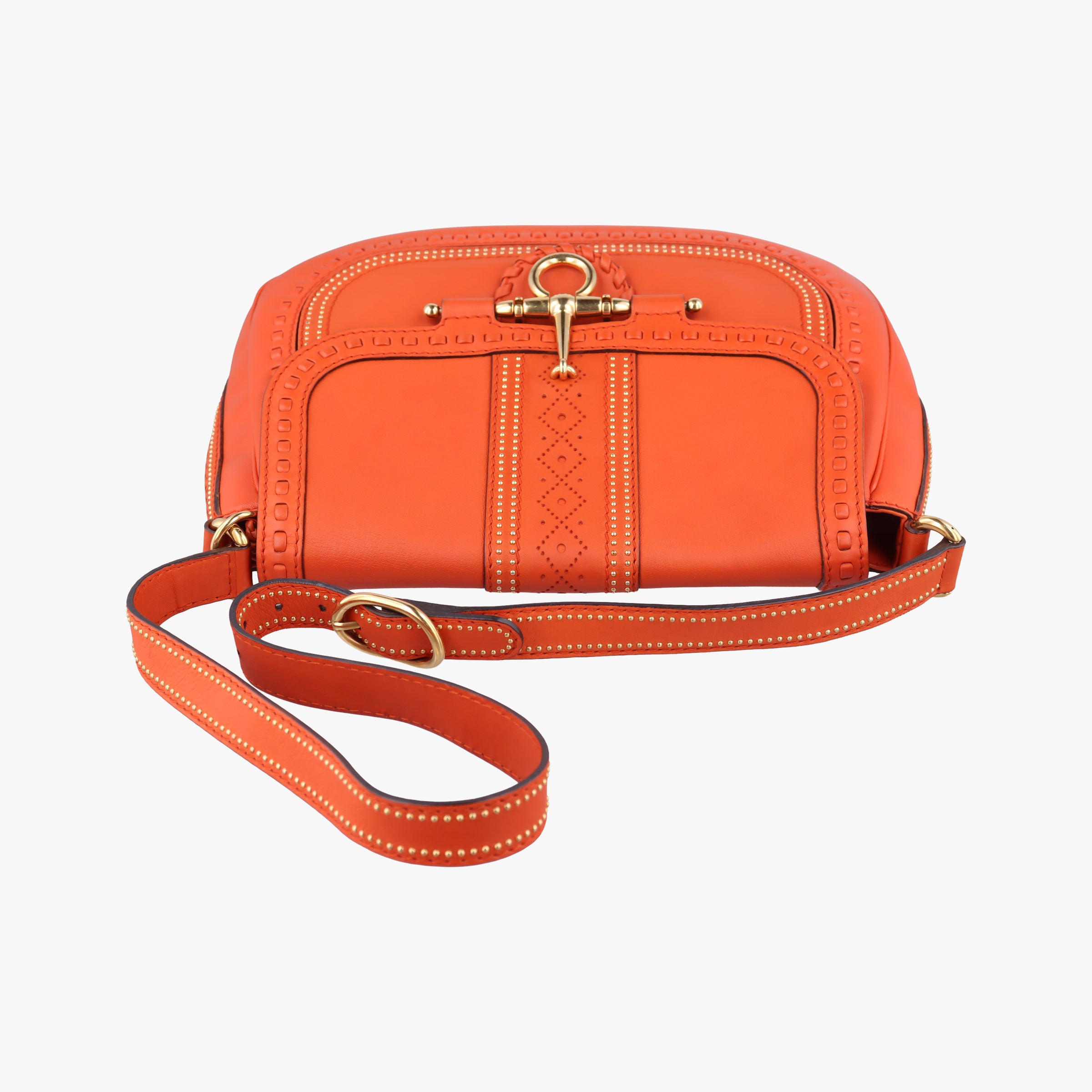 Pre-owned Gucci Snaffle Bit Orange Leather 263955 shoulderbag | stylenewstar