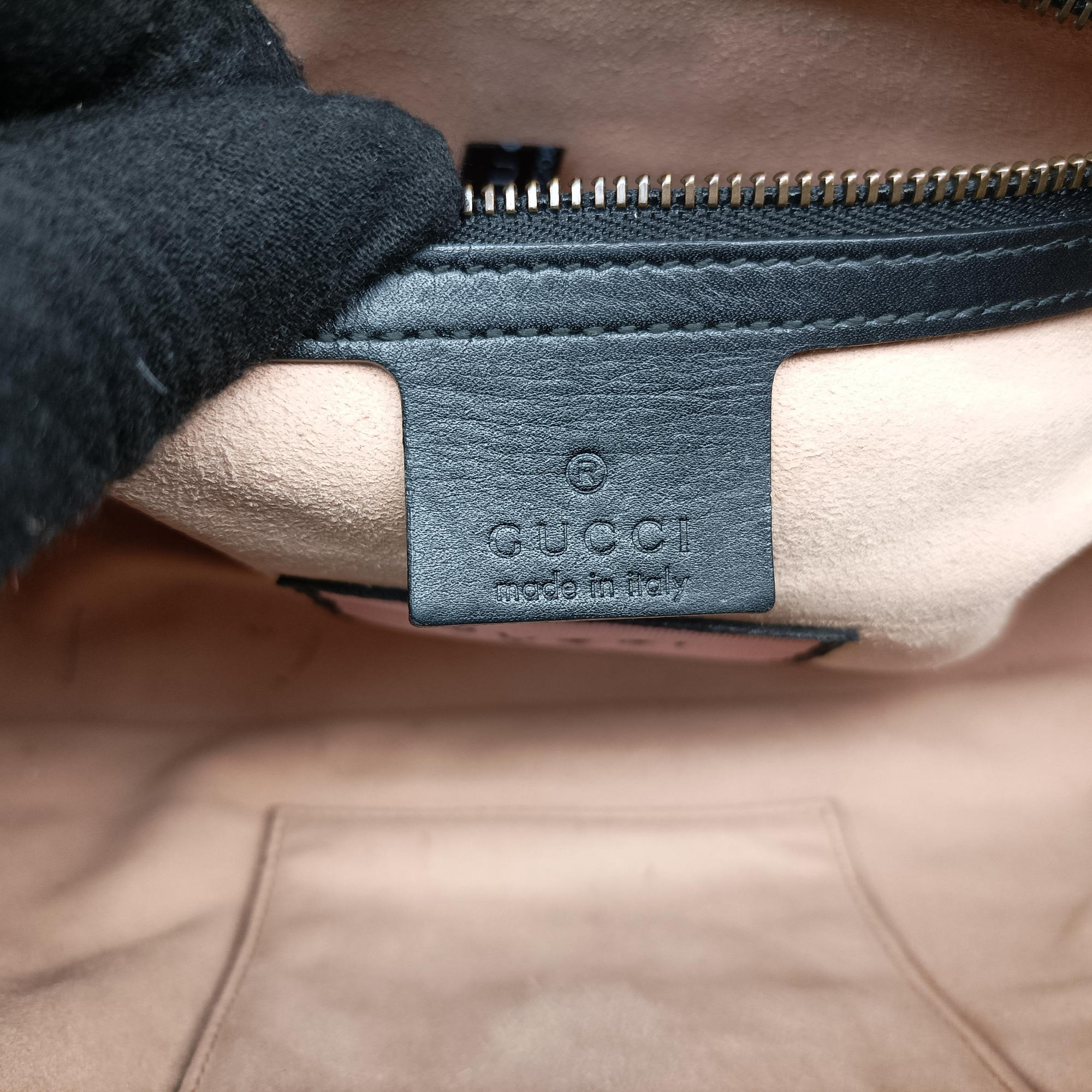 Pre-owned Gucci GG Marmont Black×Multicolour Leather 443499 shoulderbag | stylenewstar