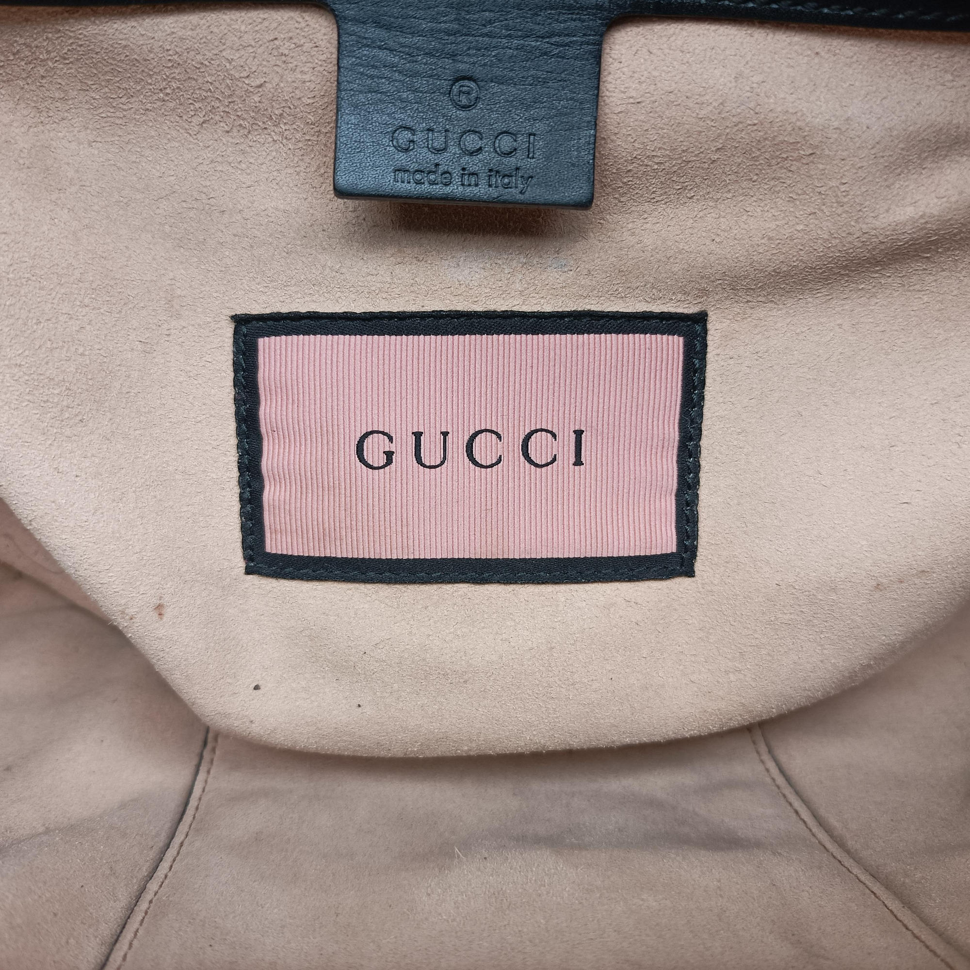 Pre-owned Gucci GG Marmont Black×Multicolour Leather 443499 shoulderbag | stylenewstar