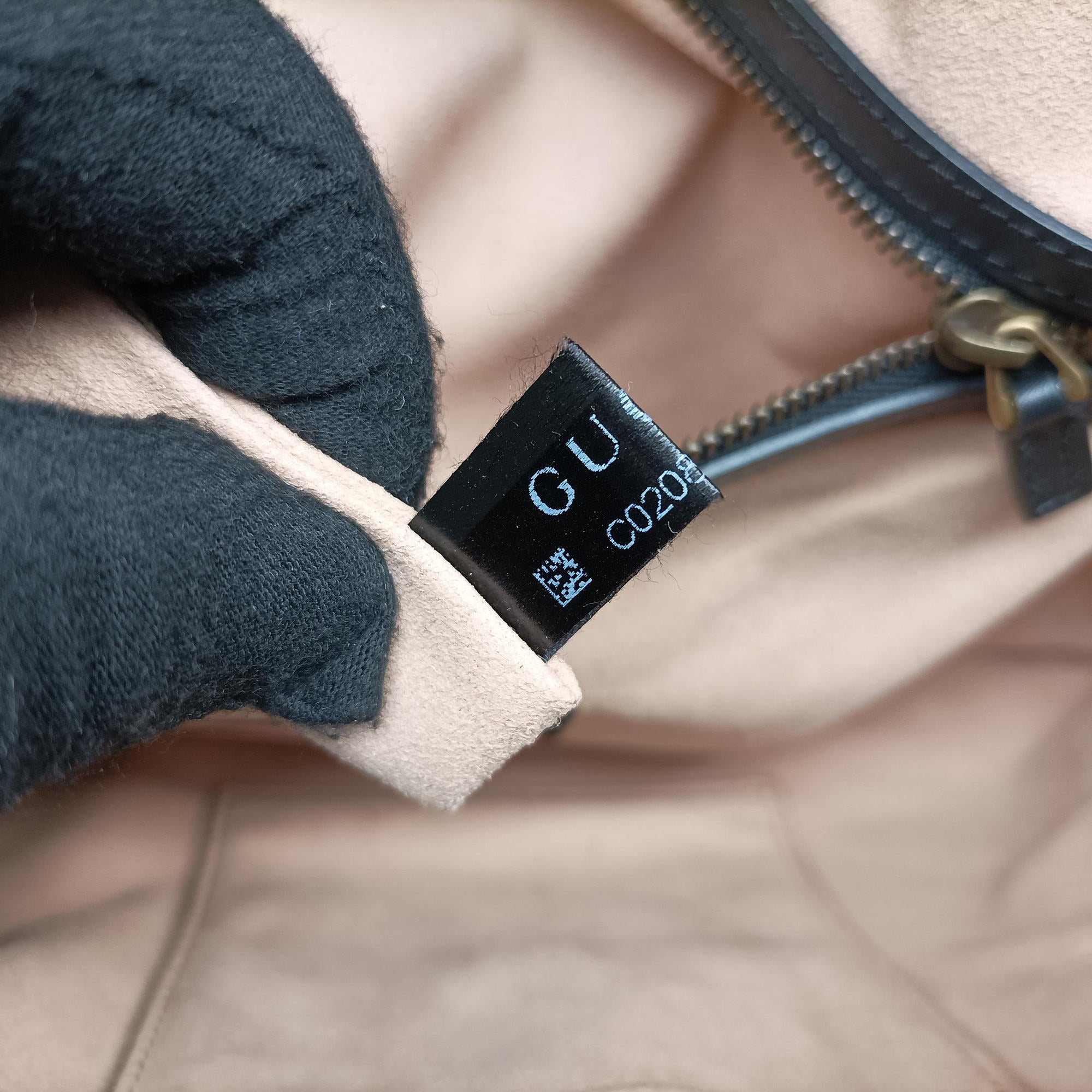 Pre-owned Gucci GG Marmont Black×Multicolour Leather 443499 shoulderbag | stylenewstar
