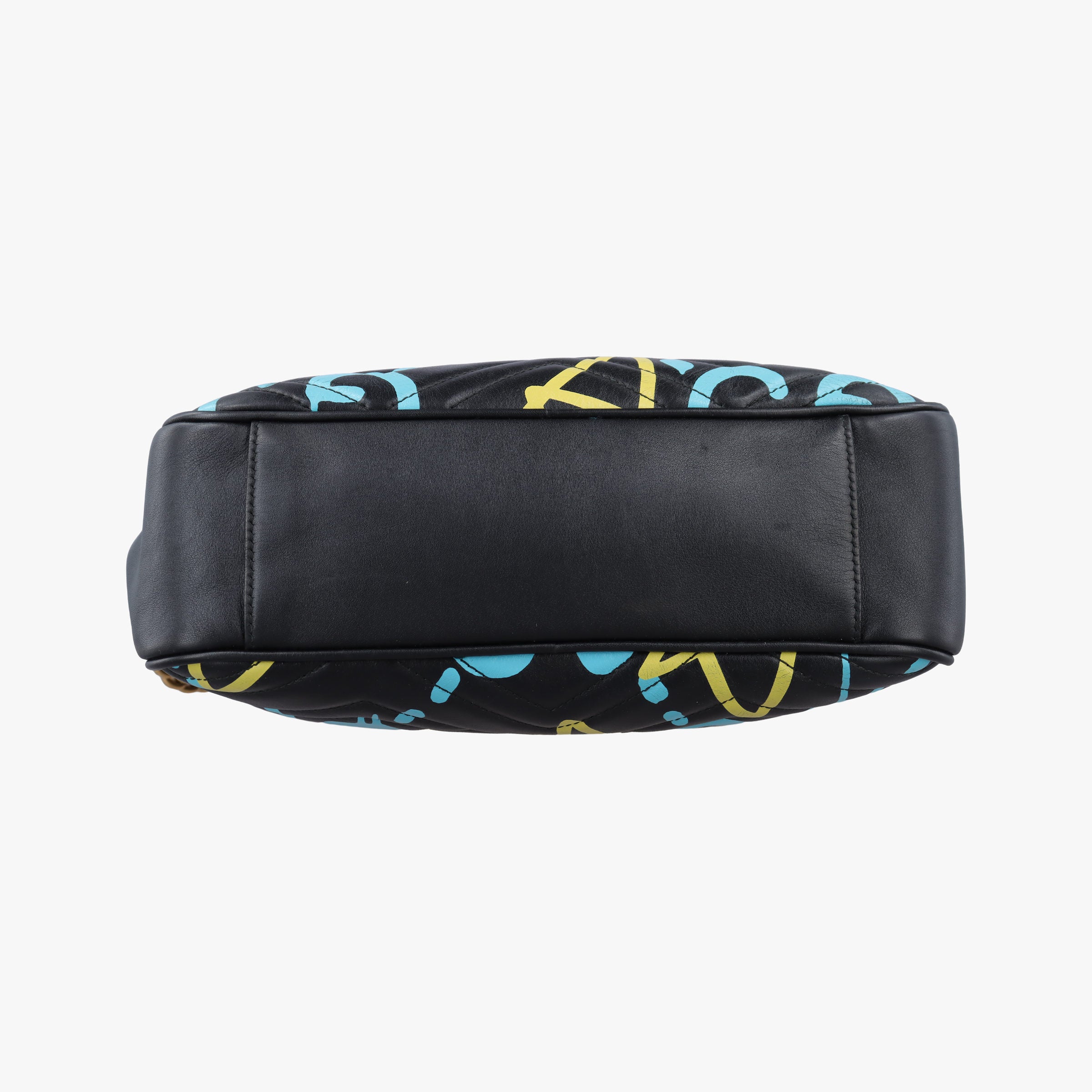 Pre-owned Gucci GG Marmont Black×Multicolour Leather 443499 shoulderbag | stylenewstar