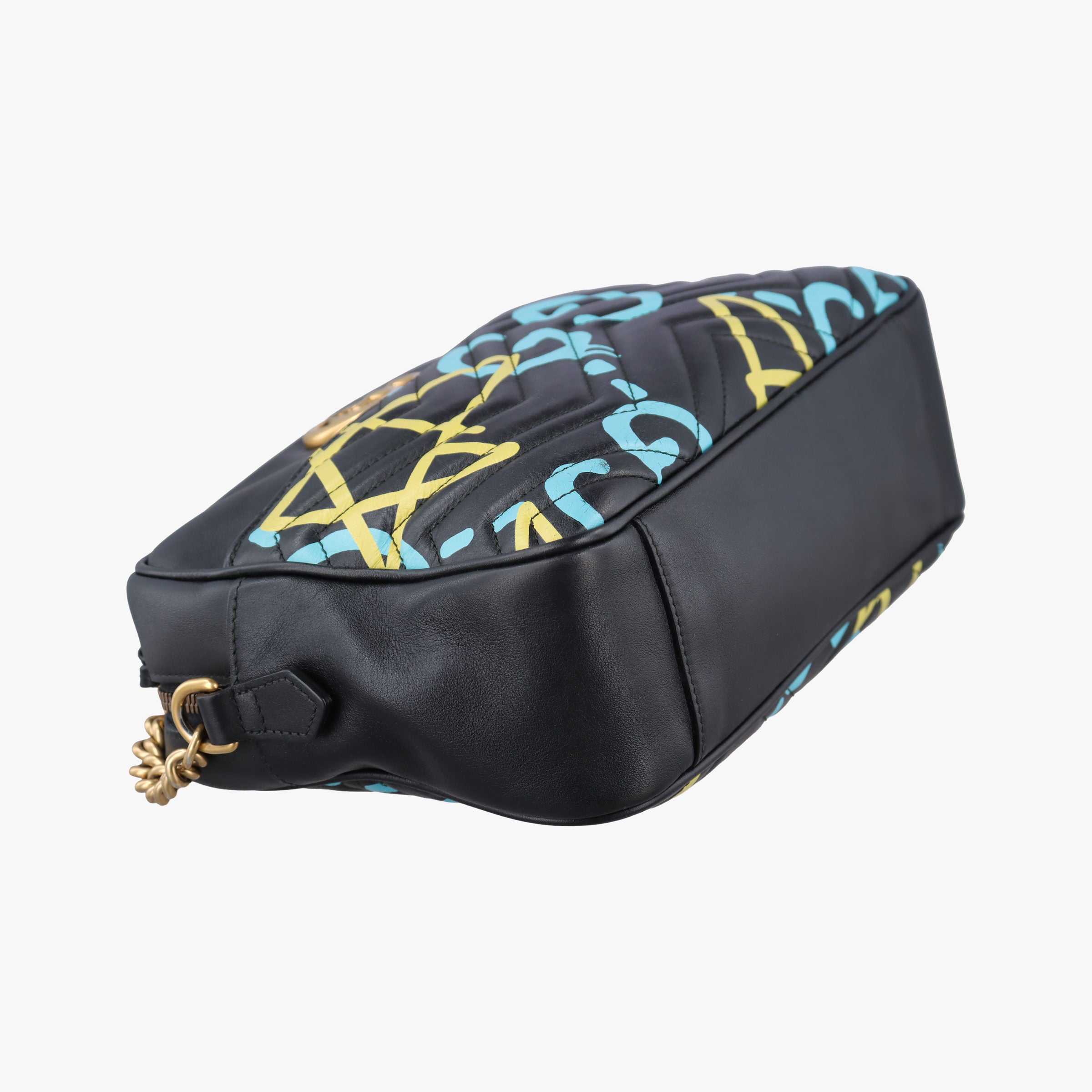 Pre-owned Gucci GG Marmont Black×Multicolour Leather 443499 shoulderbag | stylenewstar