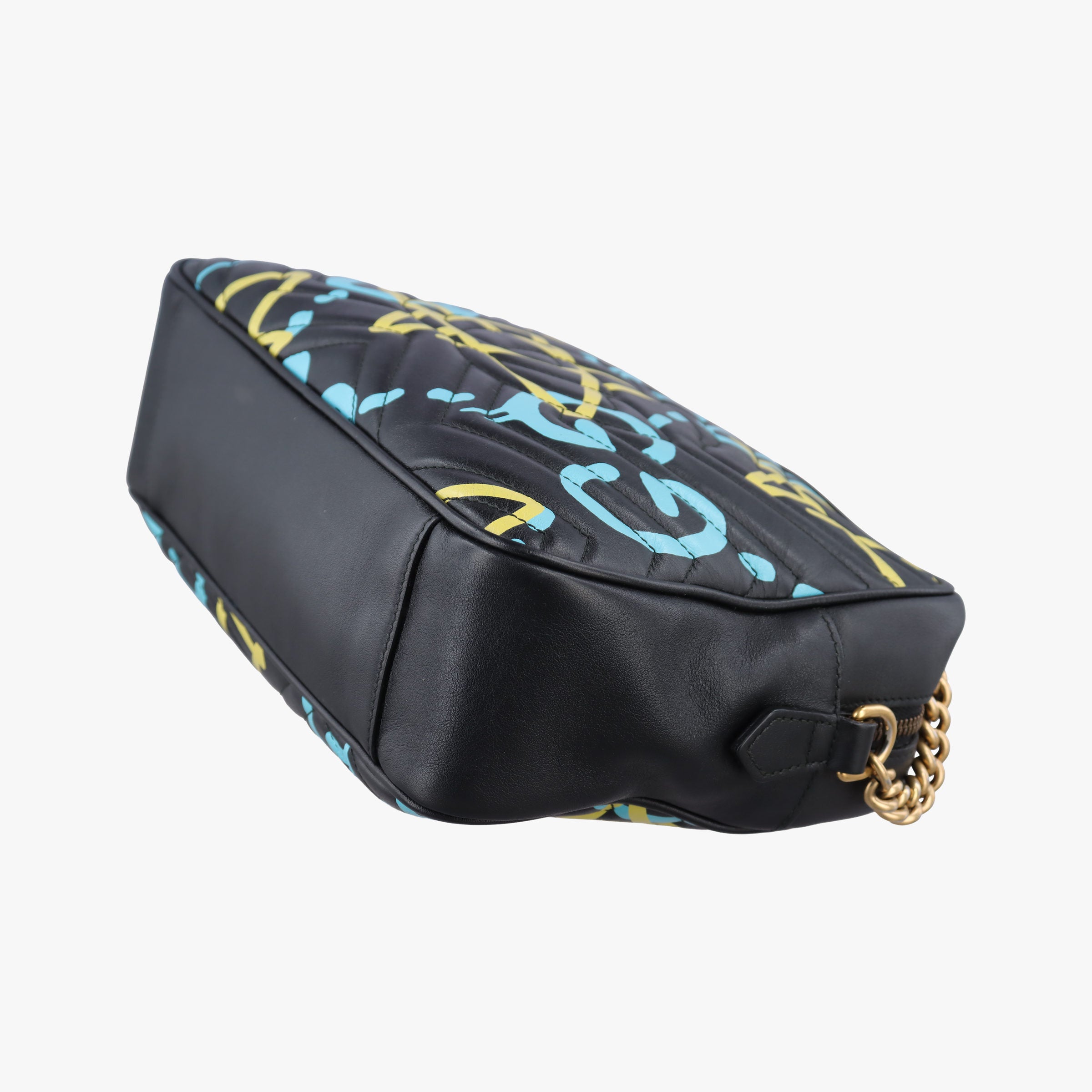Pre-owned Gucci GG Marmont Black×Multicolour Leather 443499 shoulderbag | stylenewstar