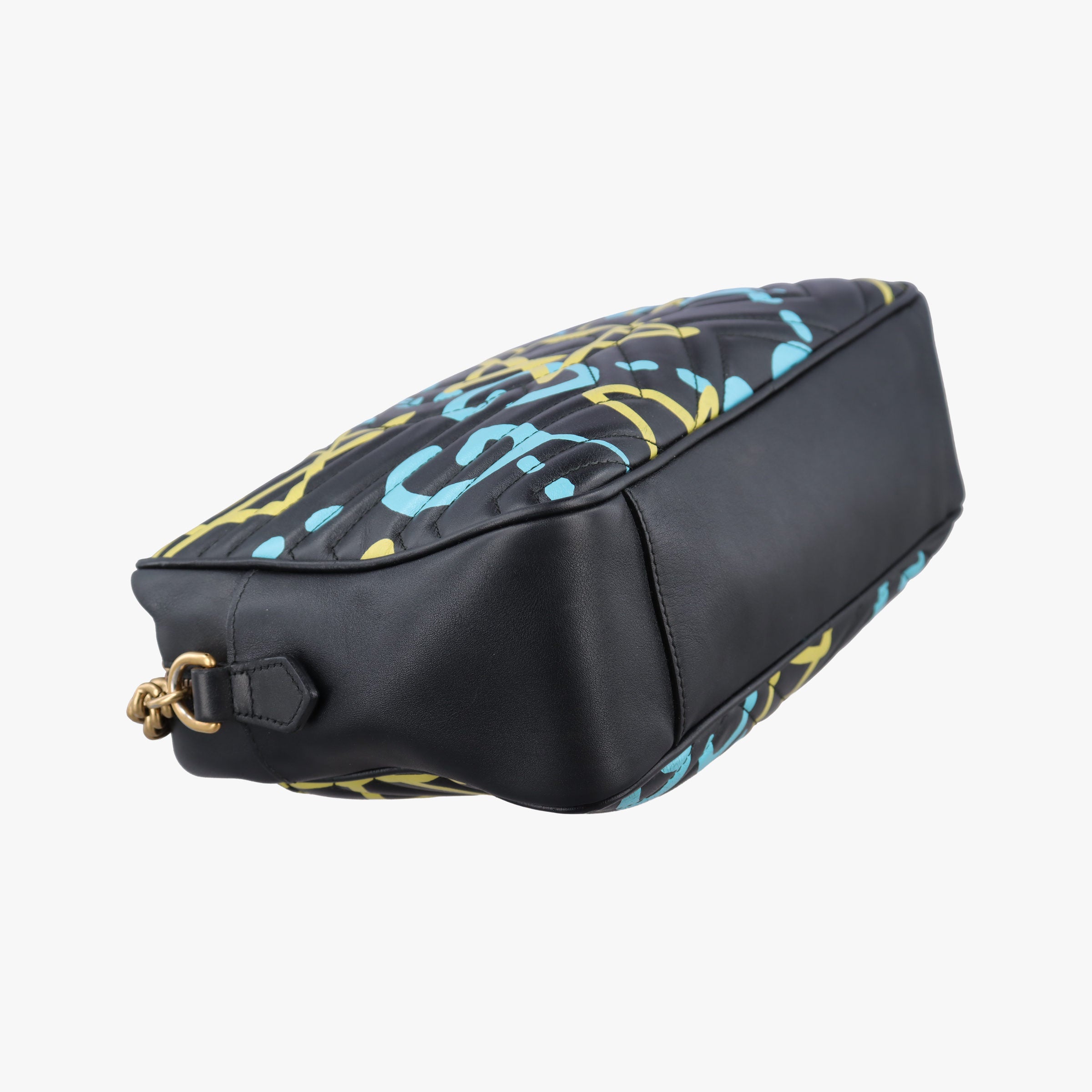 Pre-owned Gucci GG Marmont Black×Multicolour Leather 443499 shoulderbag | stylenewstar