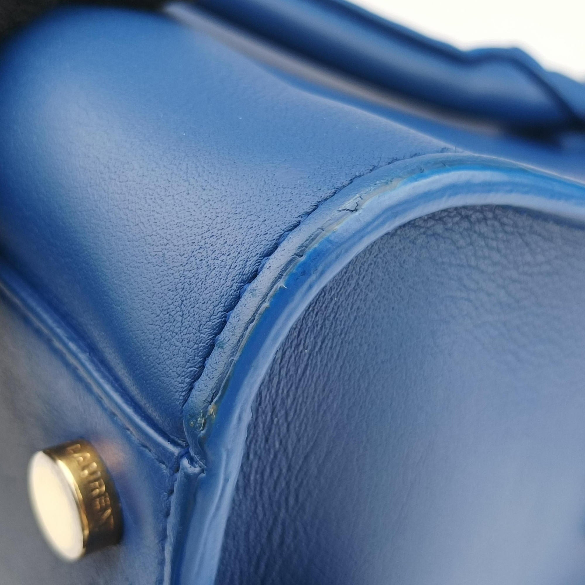 Secondhand Yves Saint Laurent baby Cabas Blue Leather 357395 shoulderbag | stylenewstar