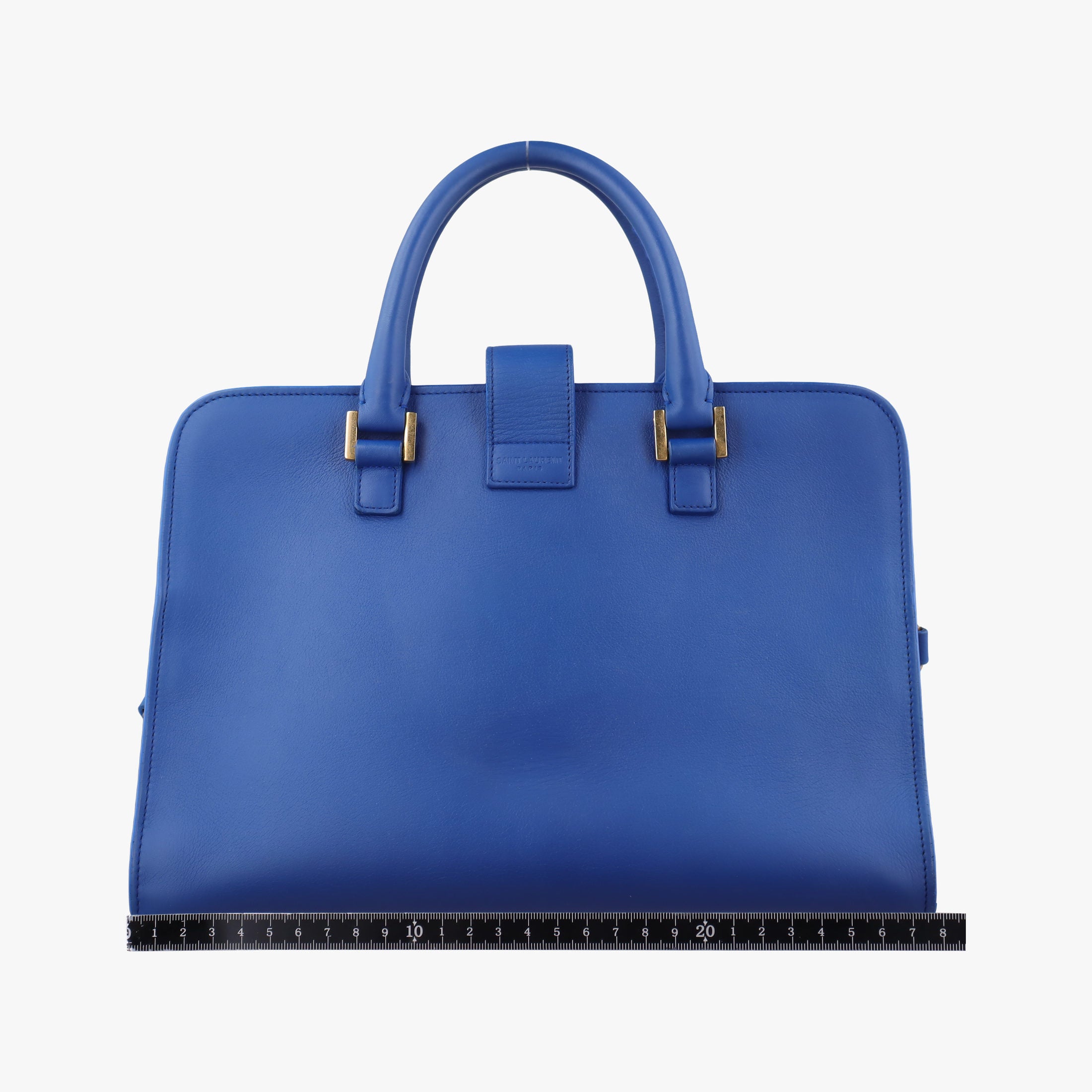 Secondhand Yves Saint Laurent baby Cabas Blue Leather 357395 shoulderbag | stylenewstar