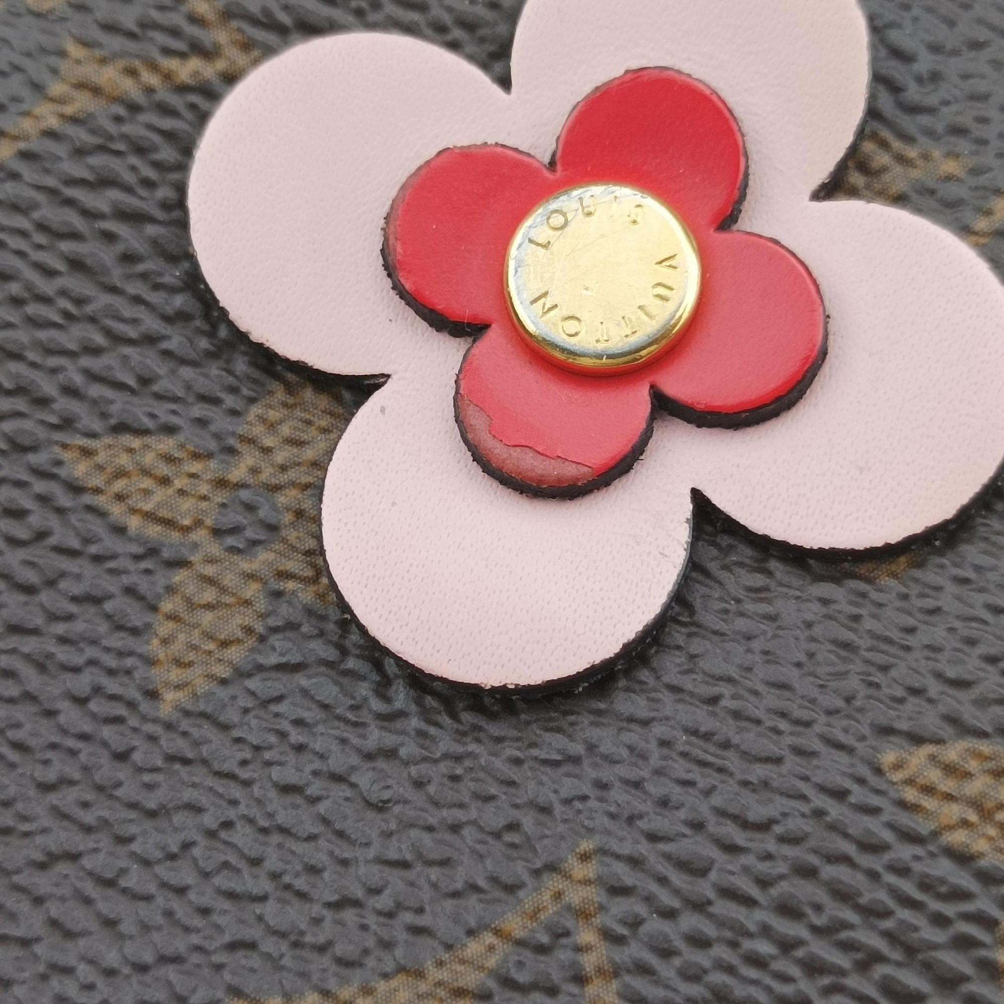 Pre-owned Louis Vuitton Pochette Double Zip Blooming Flowers brown×multicolor Monogram Canvas×calf leather M63905 shoulderbag | stylenewstar