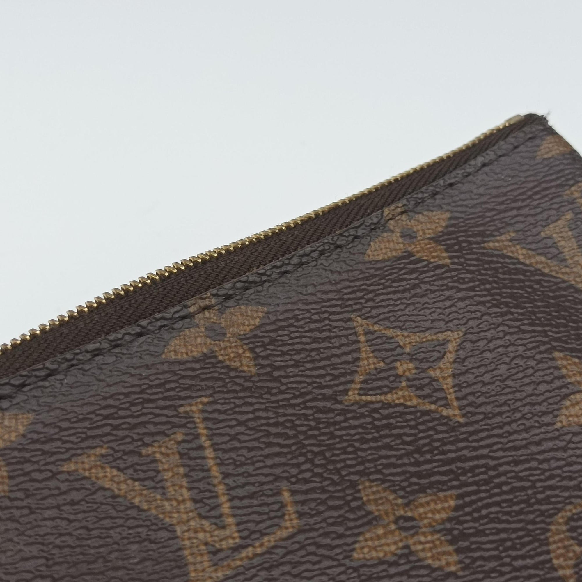Pre-owned Louis Vuitton Pochette Double Zip Blooming Flowers brown×multicolor Monogram Canvas×calf leather M63905 shoulderbag | stylenewstar