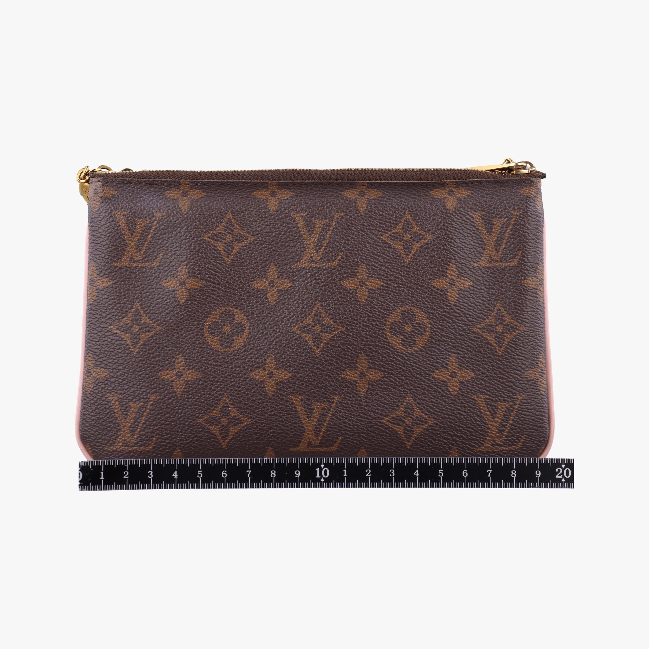 Pre-owned Louis Vuitton Pochette Double Zip Blooming Flowers brown×multicolor Monogram Canvas×calf leather M63905 shoulderbag | stylenewstar