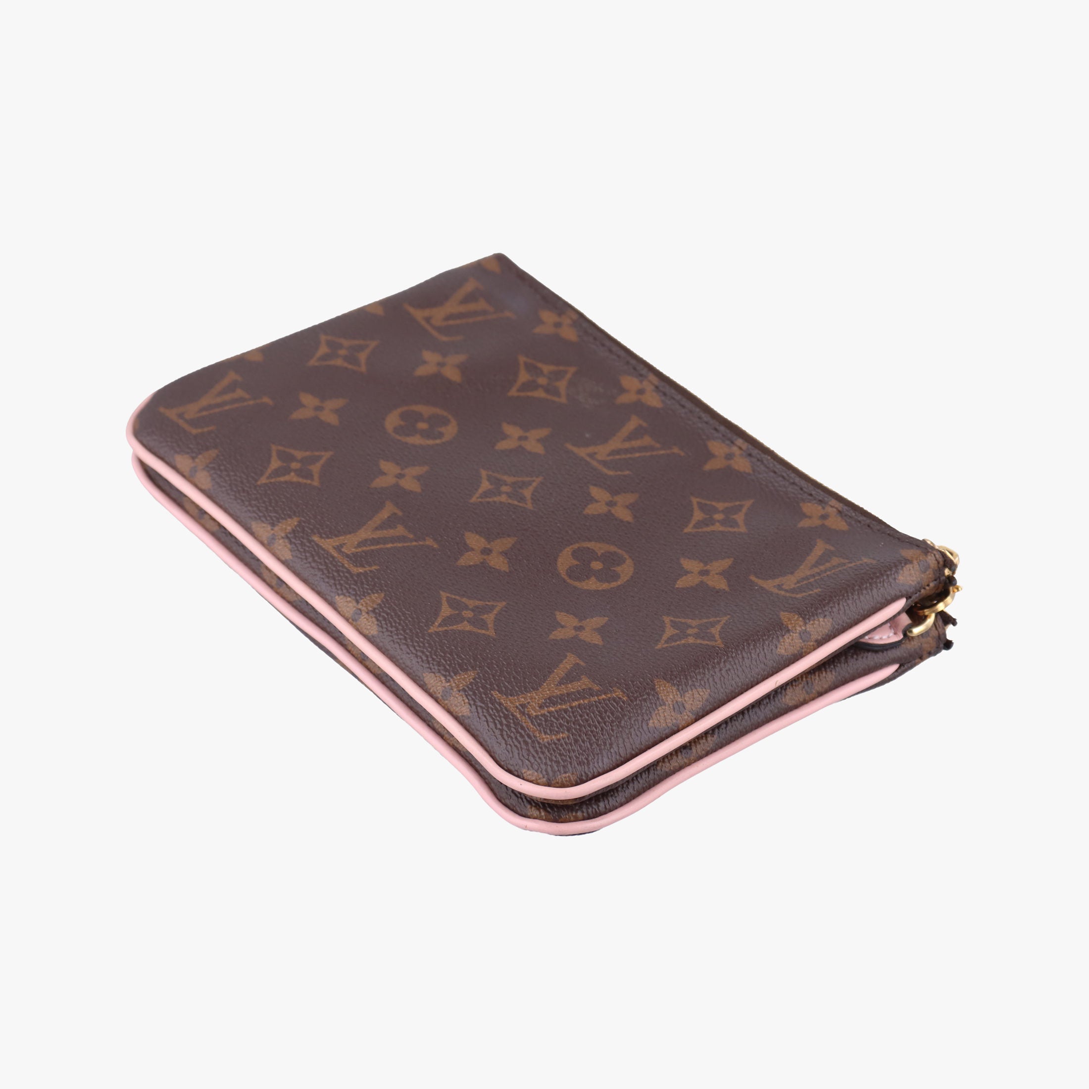 Pre-owned Louis Vuitton Pochette Double Zip Blooming Flowers brown×multicolor Monogram Canvas×calf leather M63905 shoulderbag | stylenewstar