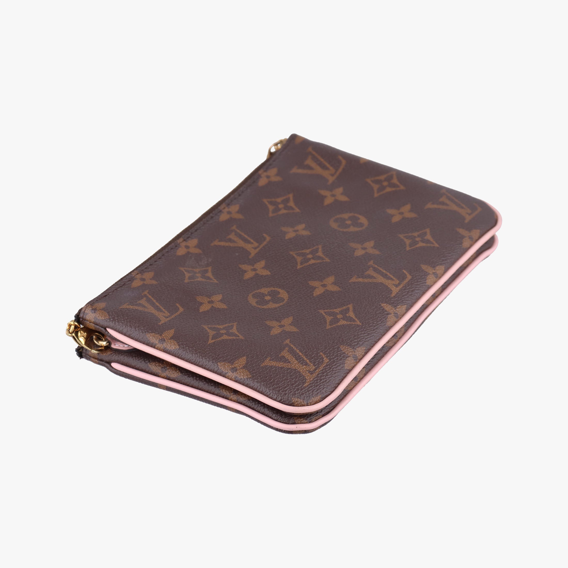 Pre-owned Louis Vuitton Pochette Double Zip Blooming Flowers brown×multicolor Monogram Canvas×calf leather M63905 shoulderbag | stylenewstar