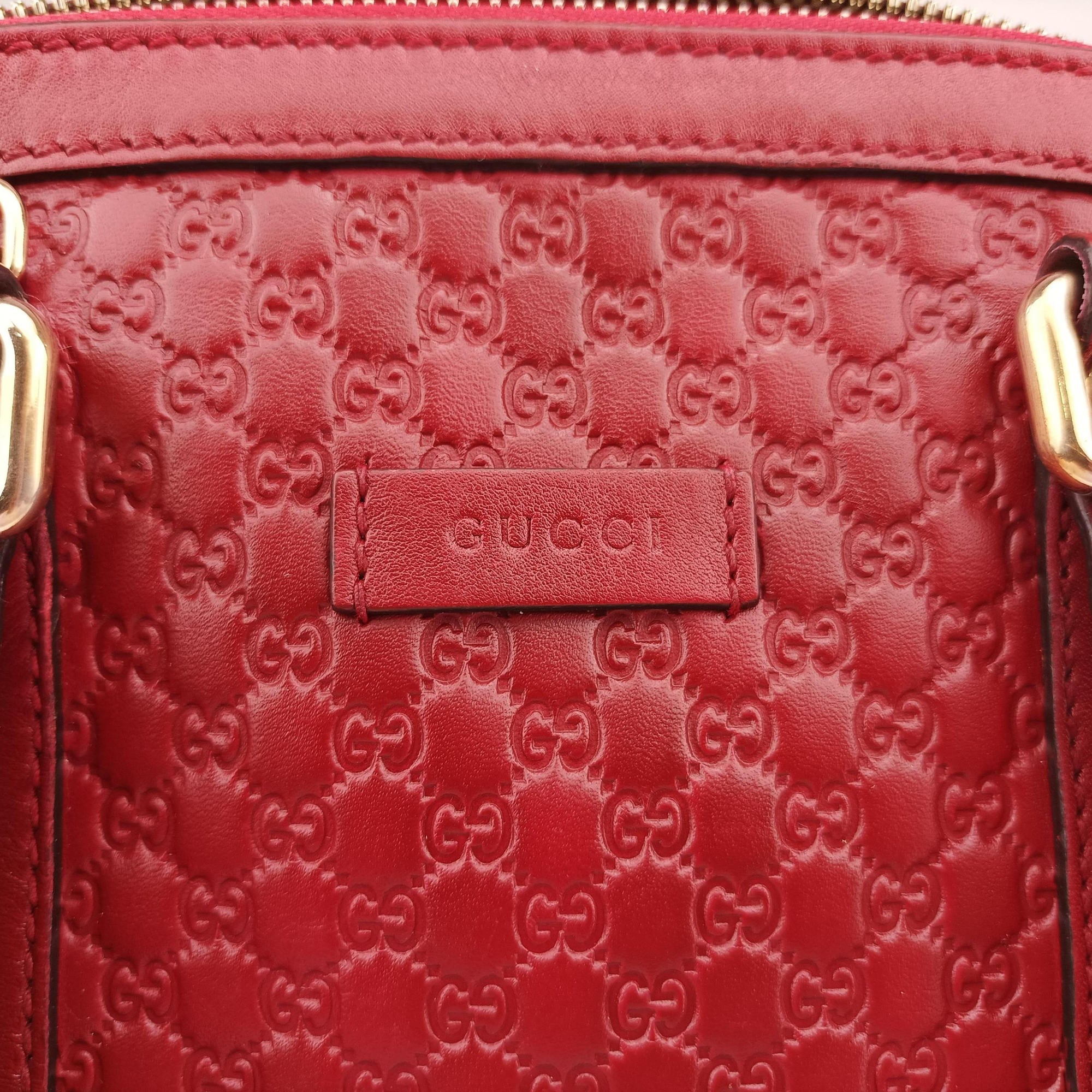 Pre-owned Gucci Microguccissima Red Leather 449654 shoulderbag | stylenewstar