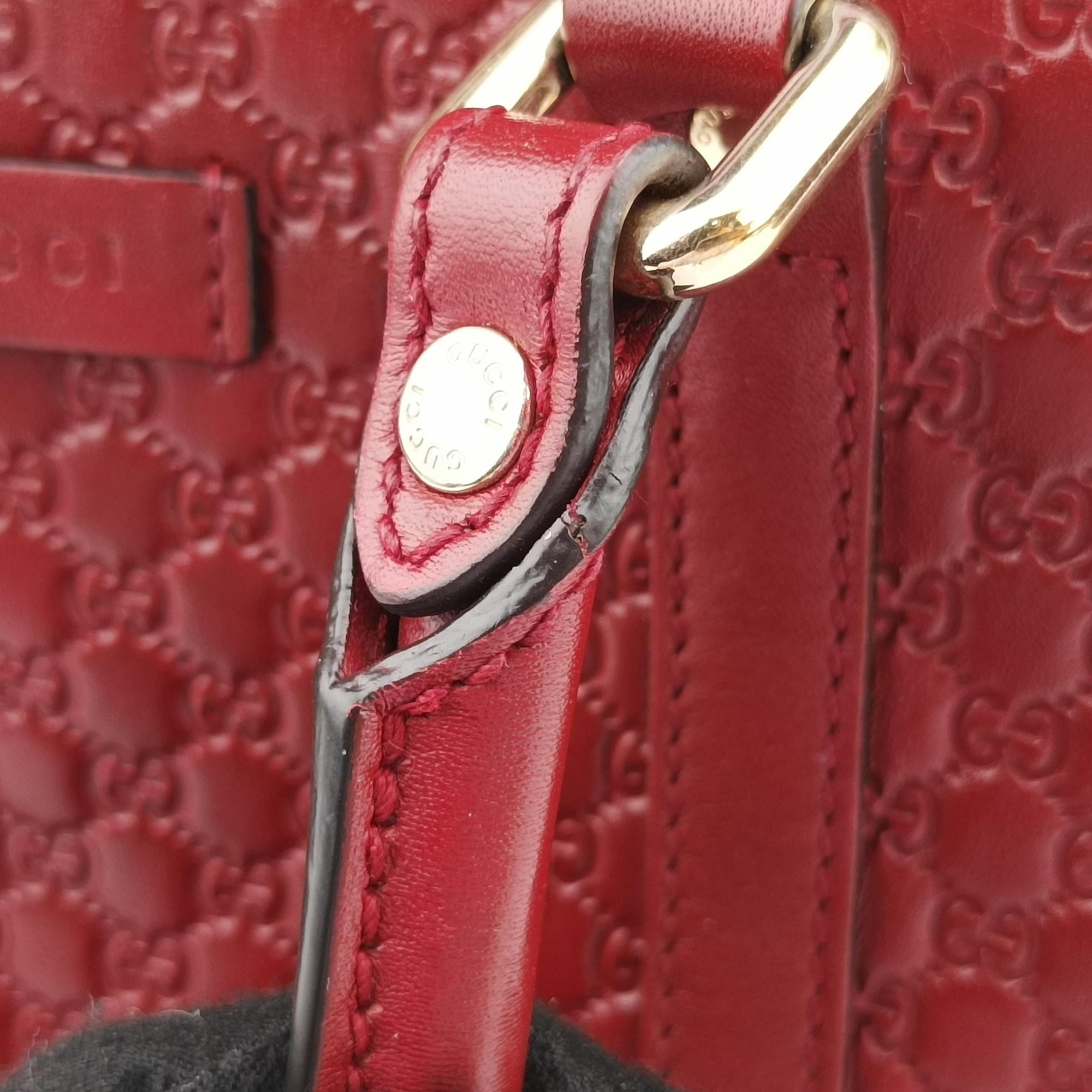 Pre-owned Gucci Microguccissima Red Leather 449654 shoulderbag | stylenewstar