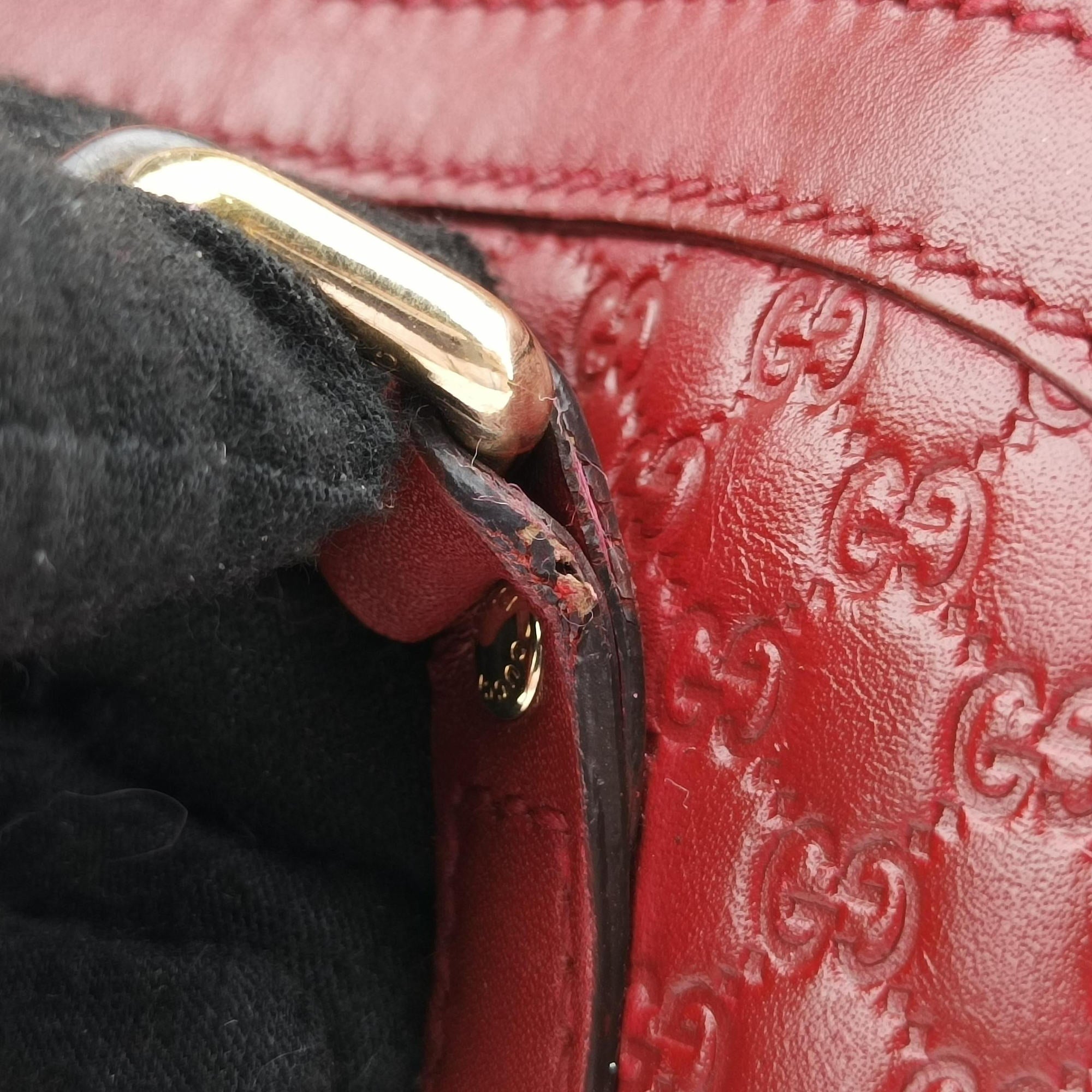 Pre-owned Gucci Microguccissima Red Leather 449654 shoulderbag | stylenewstar
