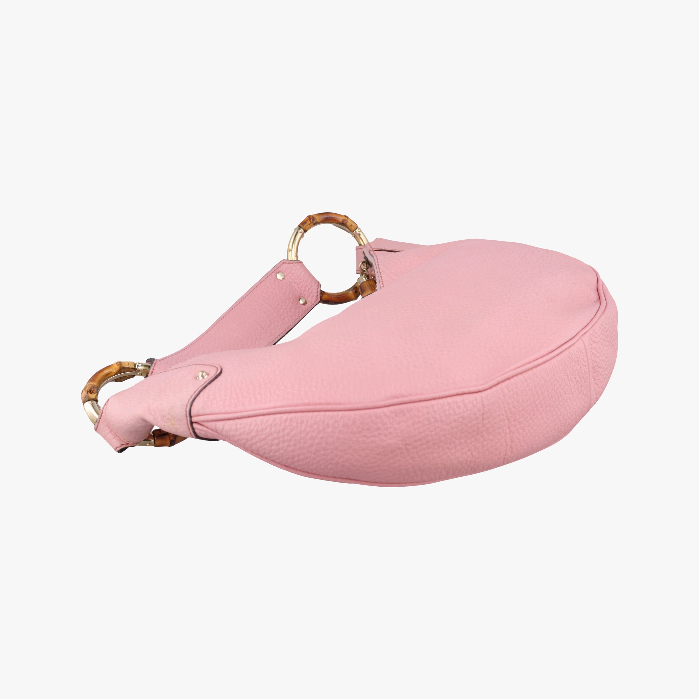 Vintage Gucci Bamboo Ring Hobo Pink Leather 137577 shoulderbag | stylenewstar