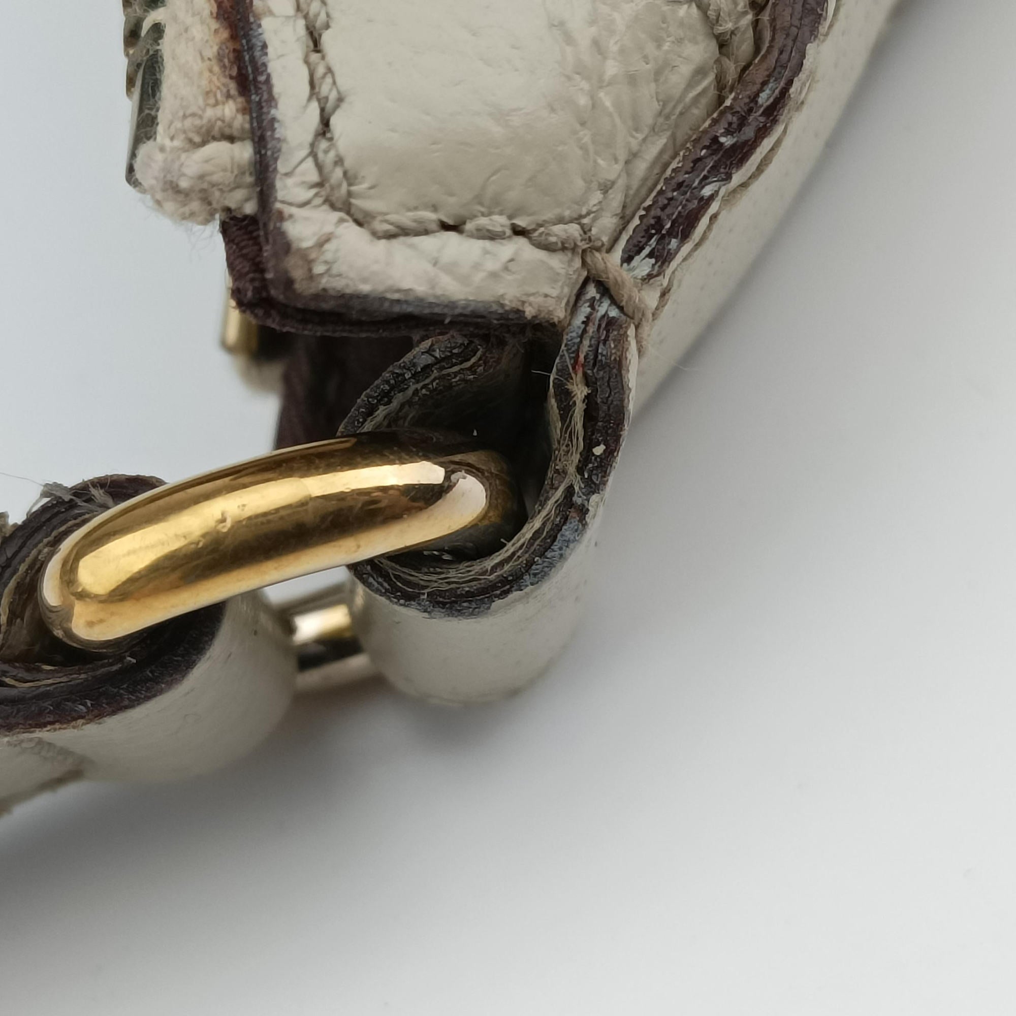 Pre-owned Gucci Charmy Hobo beige×White Canvas×Leather 153010 shoulderbag | stylenewstar