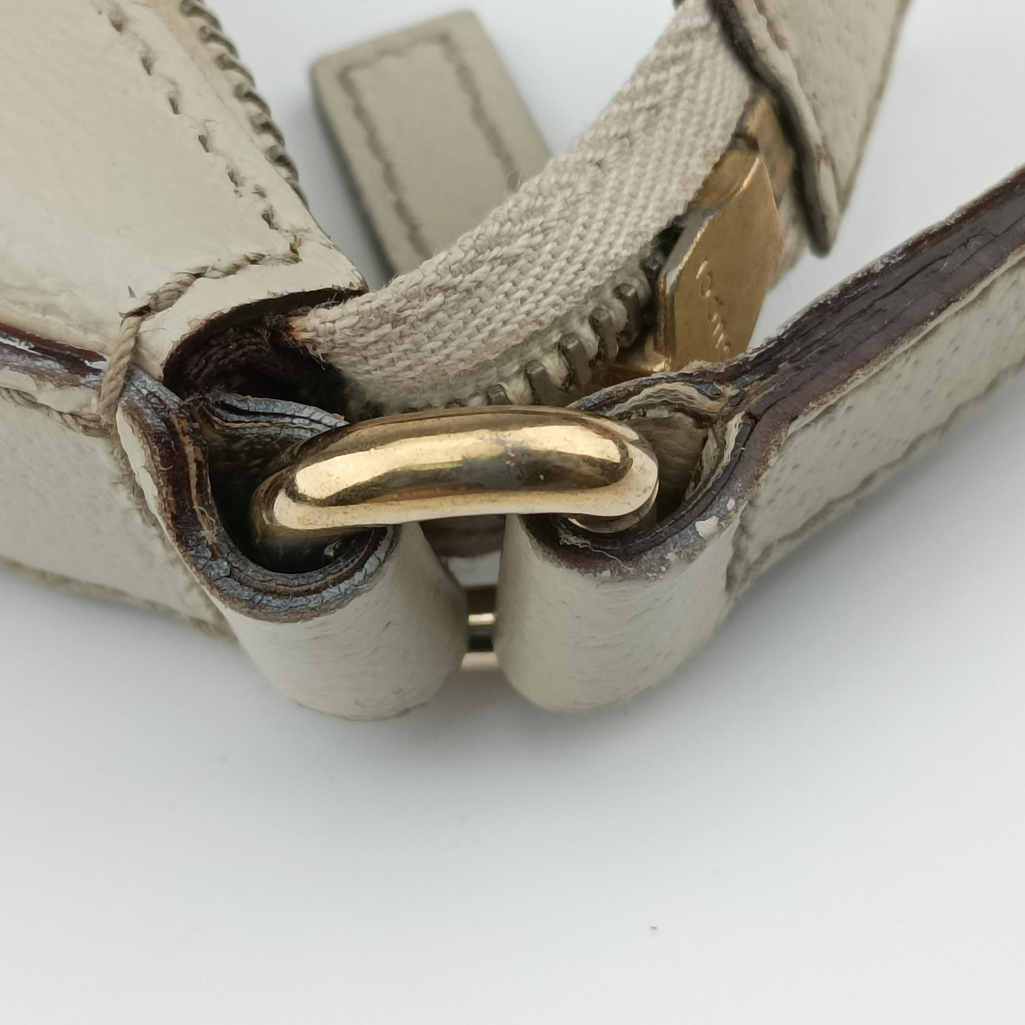 Pre-owned Gucci Charmy Hobo beige×White Canvas×Leather 153010 shoulderbag | stylenewstar