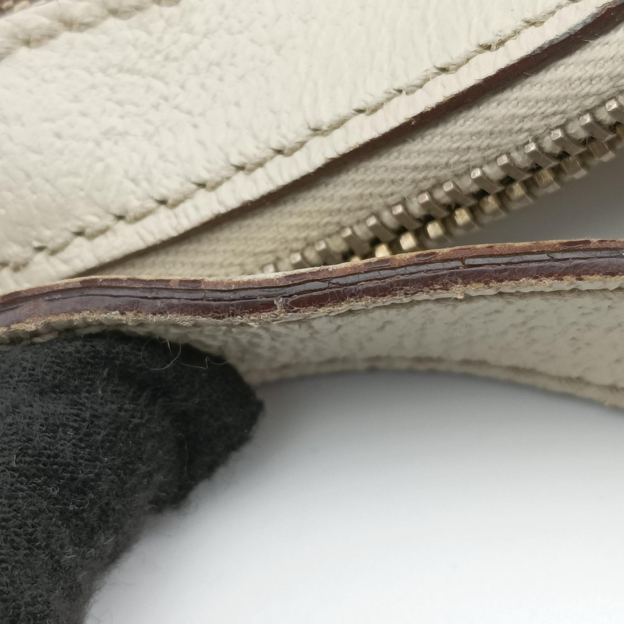 Pre-owned Gucci Charmy Hobo beige×White Canvas×Leather 153010 shoulderbag | stylenewstar