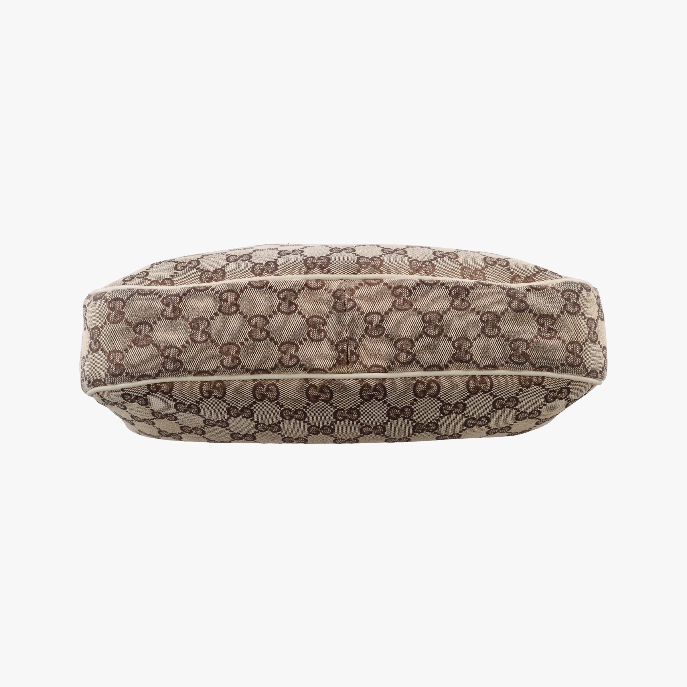 Pre-owned Gucci Charmy Hobo beige×White Canvas×Leather 153010 shoulderbag | stylenewstar