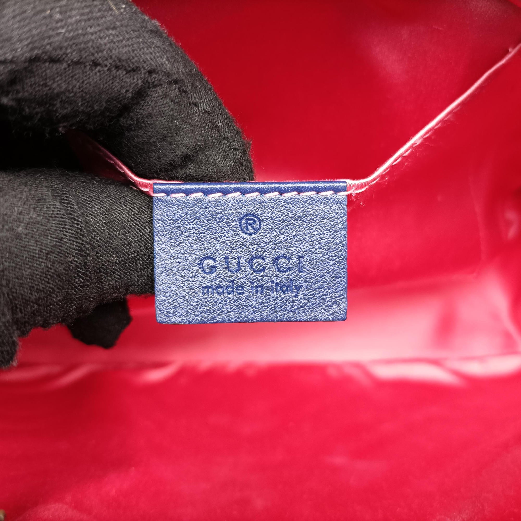 Pre-owned Gucci GG Marmont Blue velour 447632 shoulderbag | stylenewstar