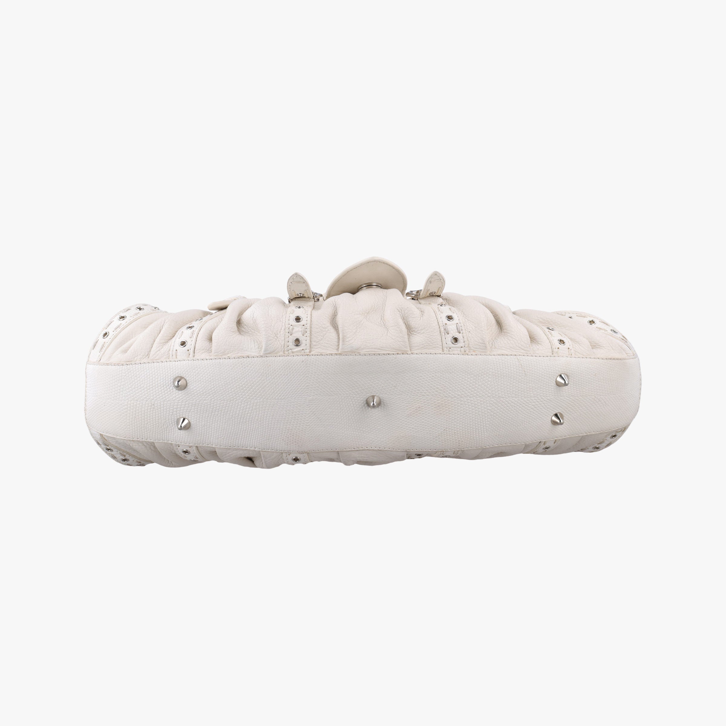 Secondhand Christian Dior Savane Chic White Leather  shoulderbag | stylenewstar