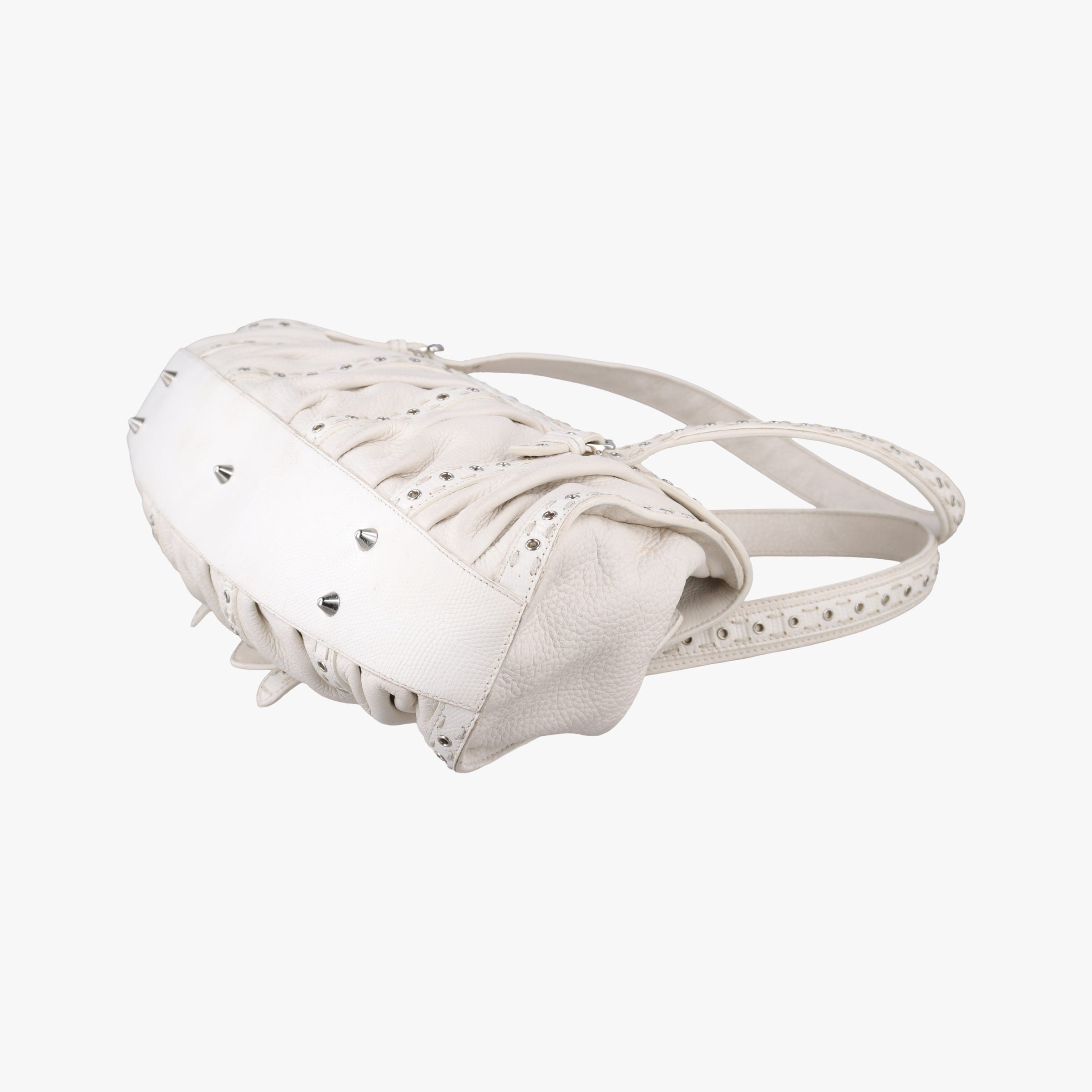 Secondhand Christian Dior Savane Chic White Leather  shoulderbag | stylenewstar