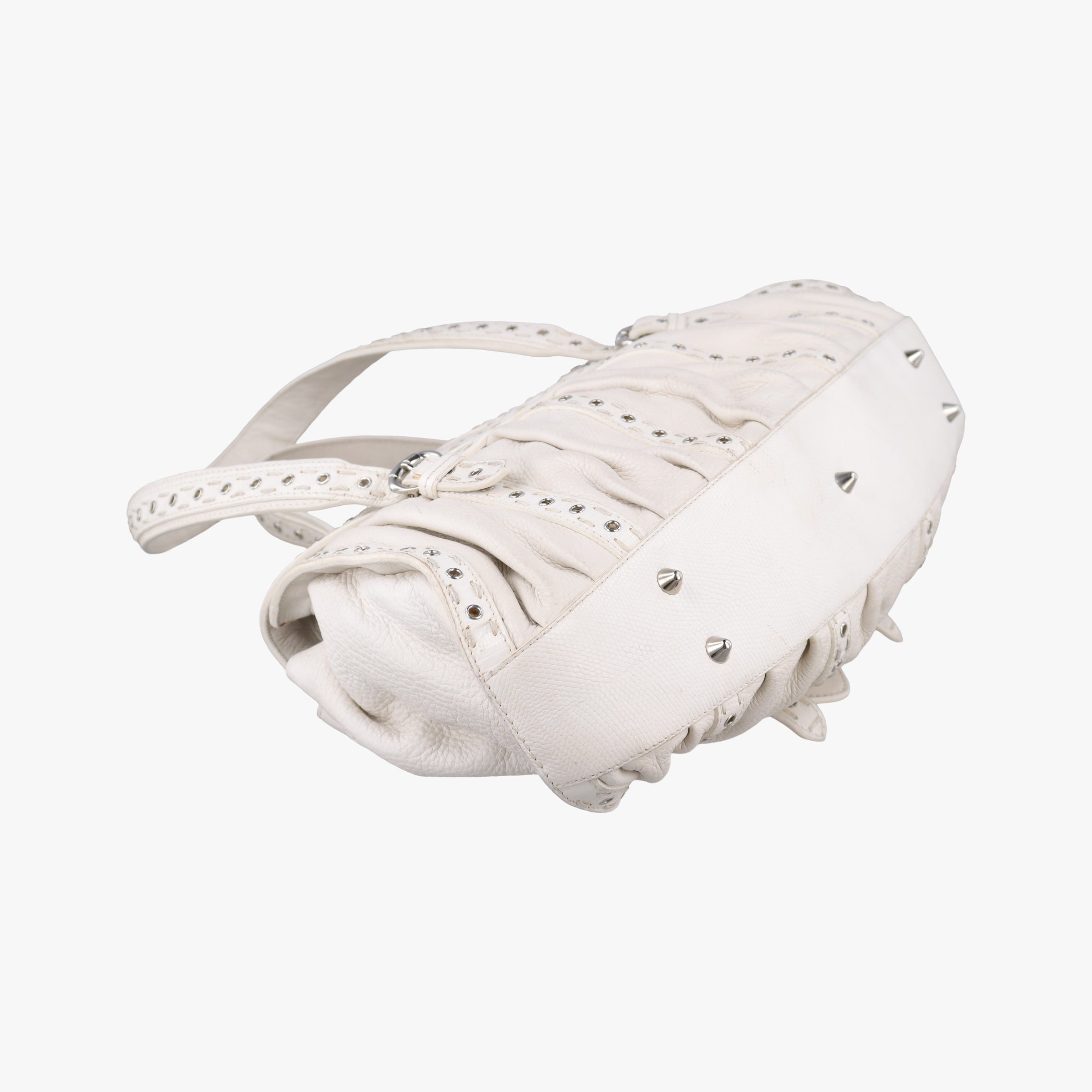 Secondhand Christian Dior Savane Chic White Leather  shoulderbag | stylenewstar
