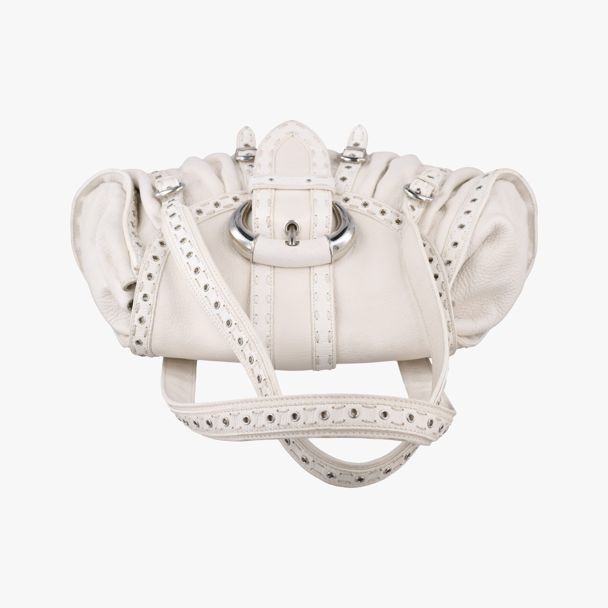 Secondhand Christian Dior Savane Chic White Leather  shoulderbag | stylenewstar