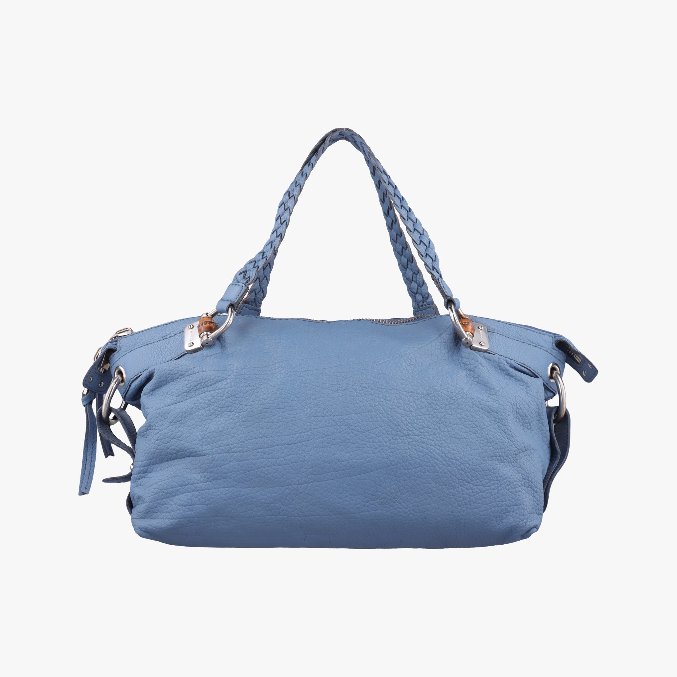 Pre-owned Gucci Bamboo Bar Blue Leather 232959 shoulderbag | stylenewstar